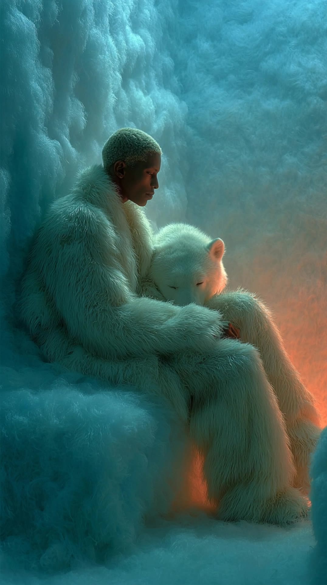 Person and Polar Bear - ai person generator full-body AI video