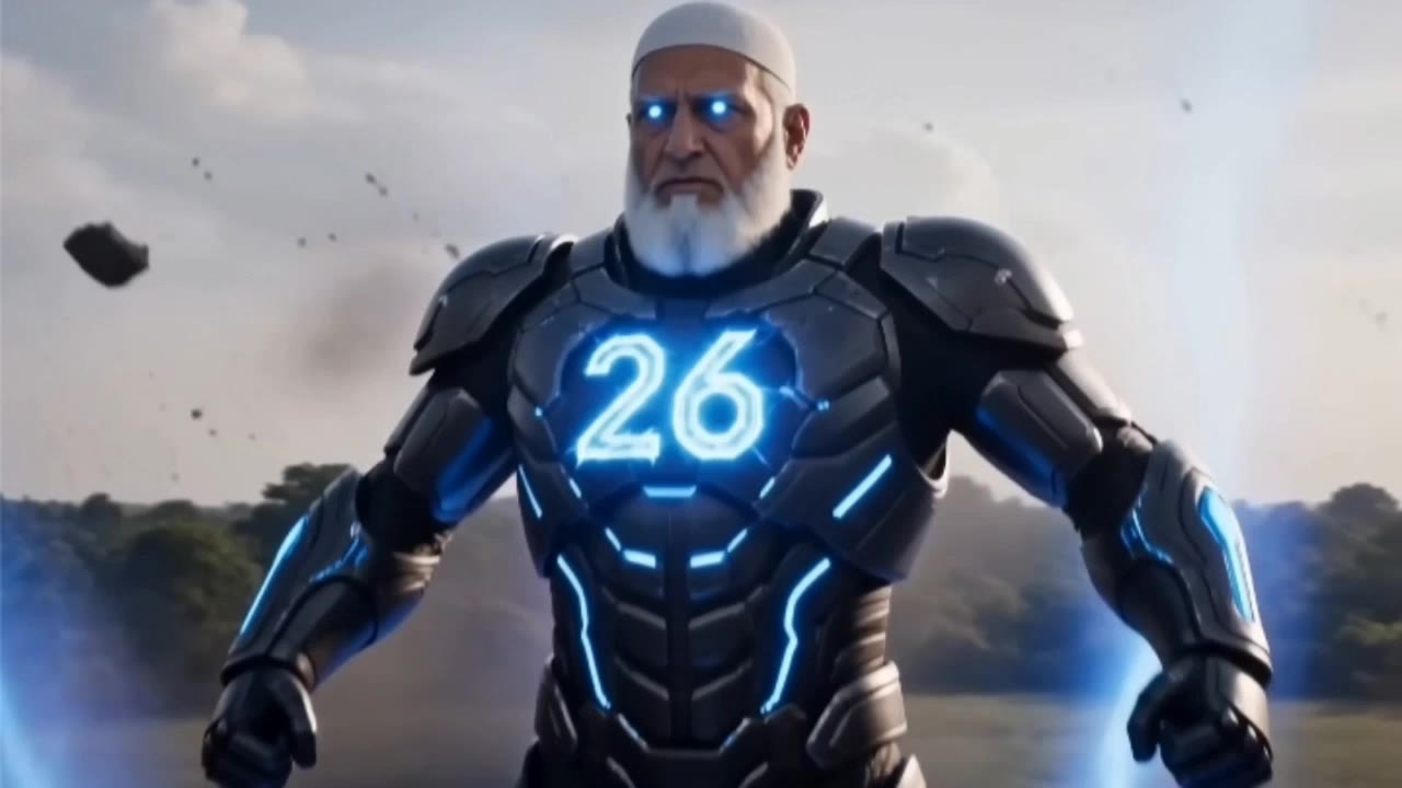 super villain flying in sky - head angles AI video