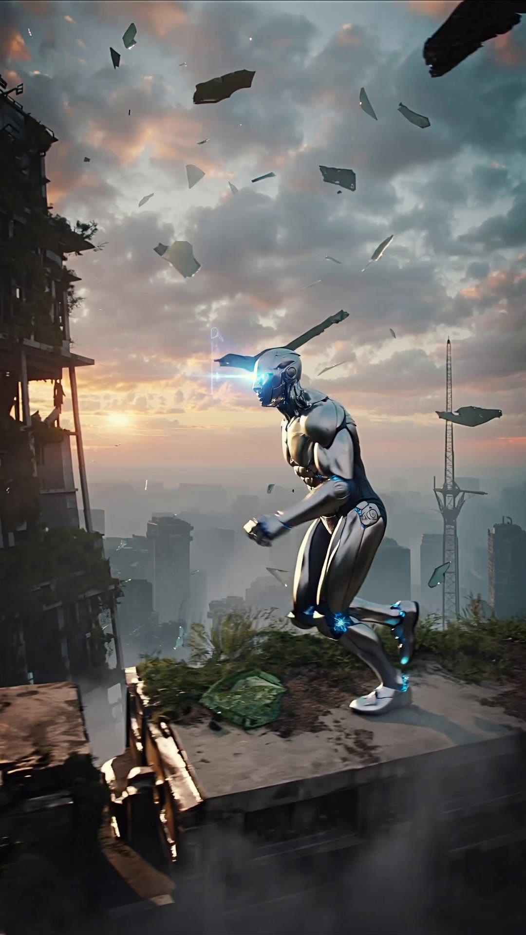 Cyborg Running Thru Desctruct - absolute cyborg AI video