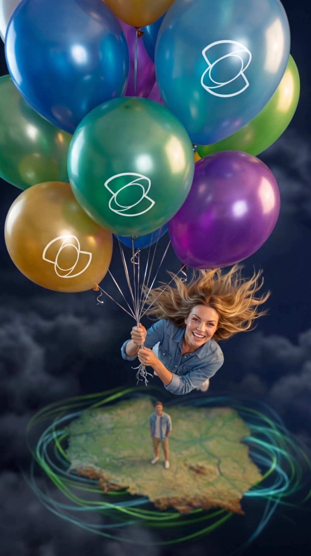 Boom - iridescent balloons AI video