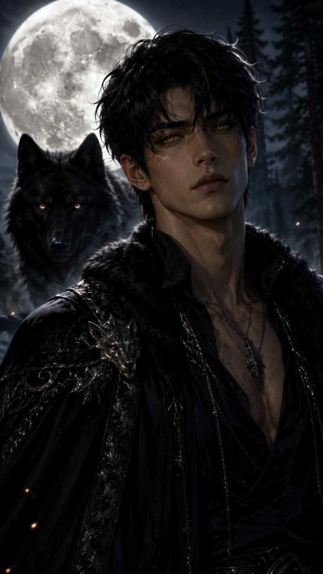 the black wolf
 - characters black AI video