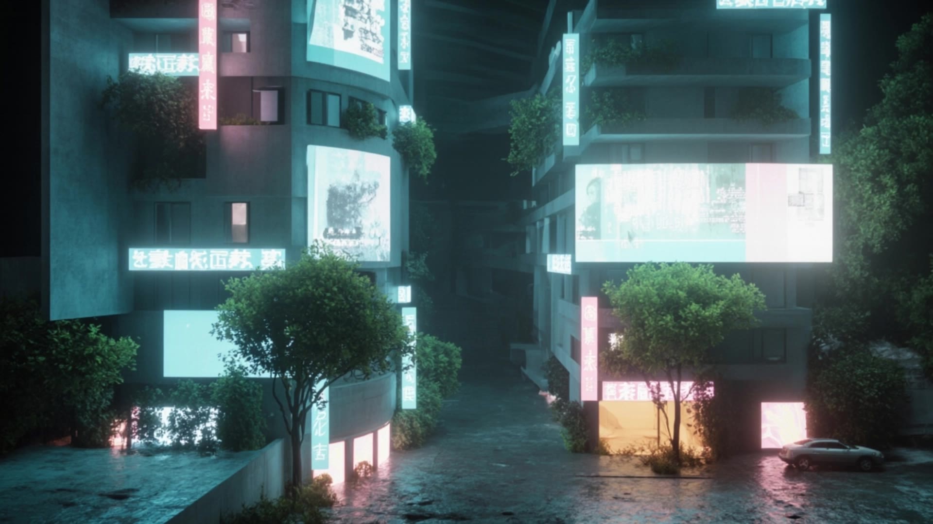 Cyberpunk cityscape after rain, - cyberpunk wallpaper AI video