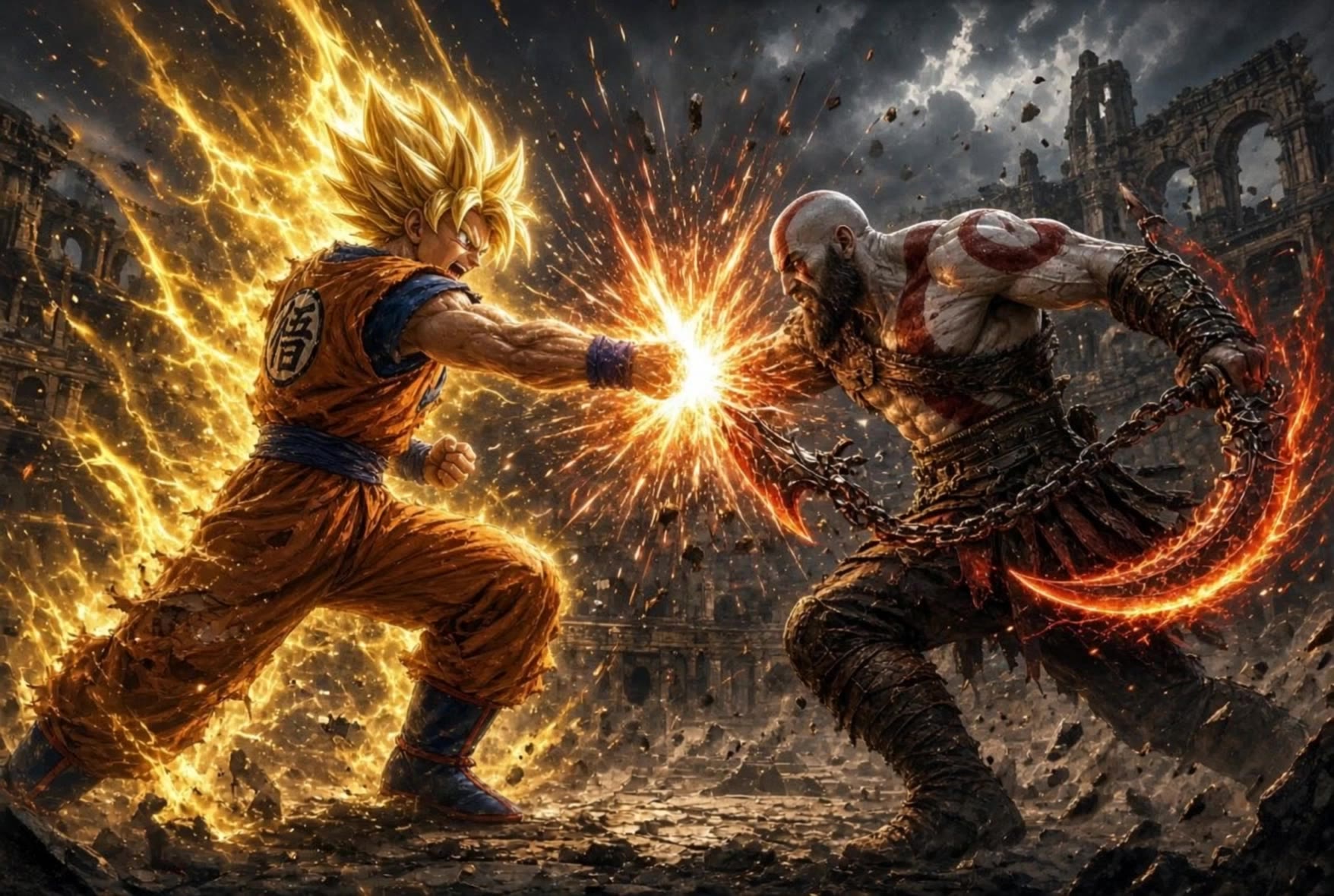 Goku vs kratos - goku ai image generator AI video