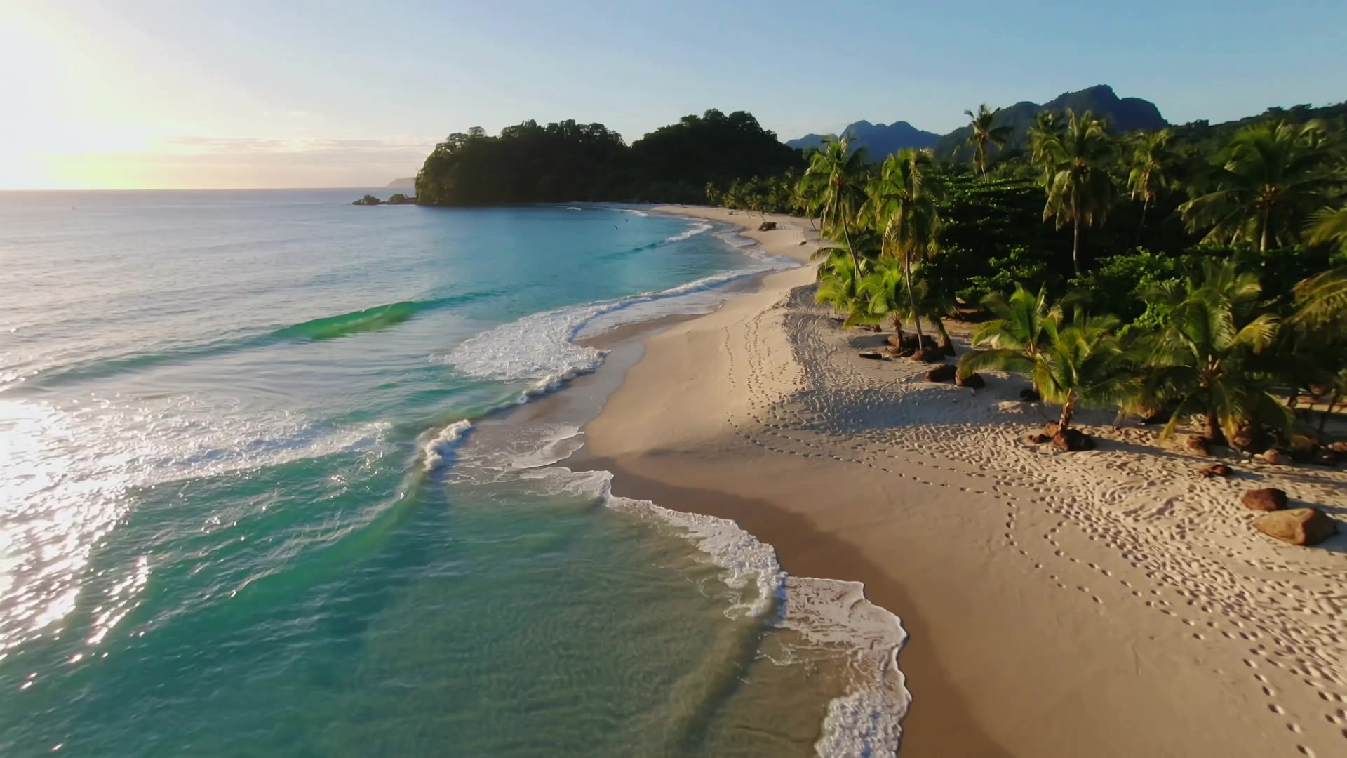Beach Drone flight - hexa drone AI video