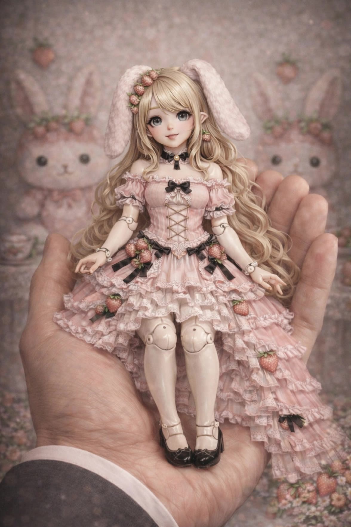 Kling AI work 300393807613378 - blonde hair with strawberry highlights AI video