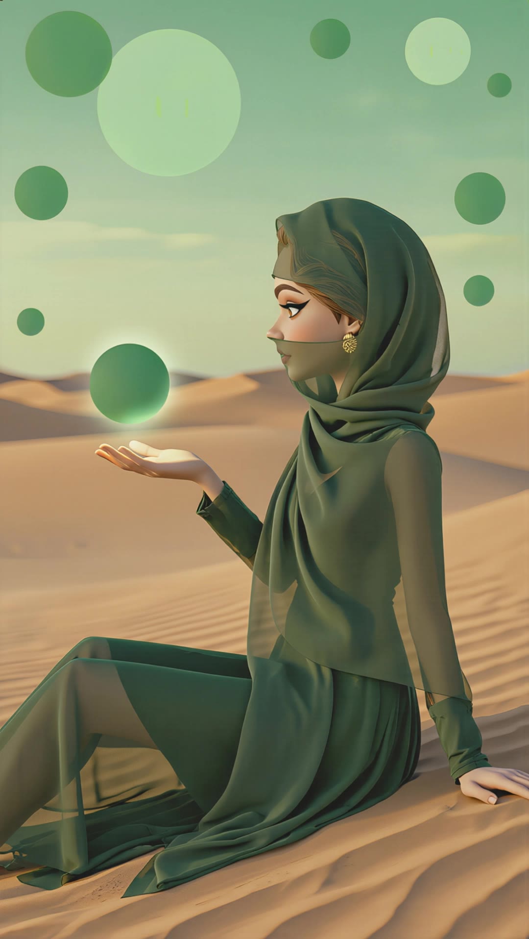 female desert figure - rule of thirds photography examples AI video