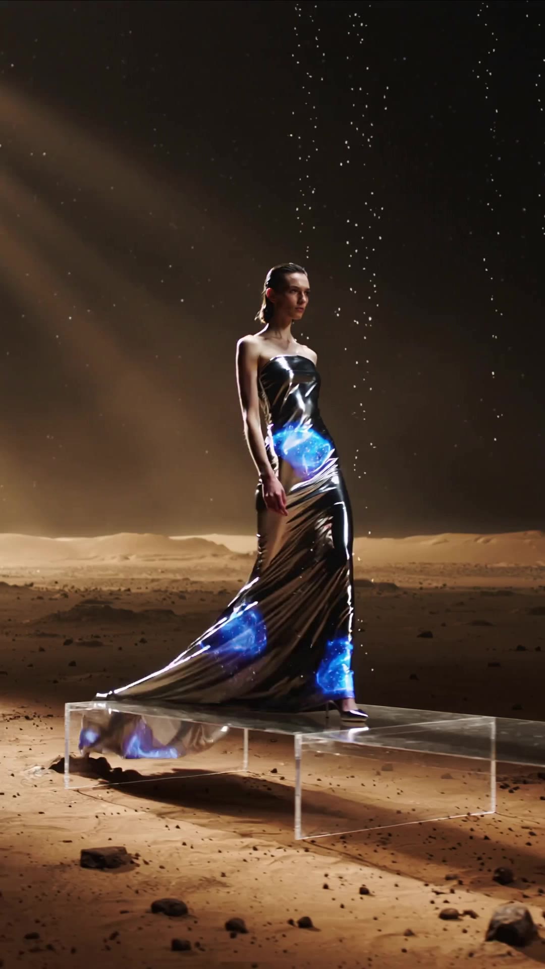 Fashion Week 2100: Mars Edition - high fashion model AI video