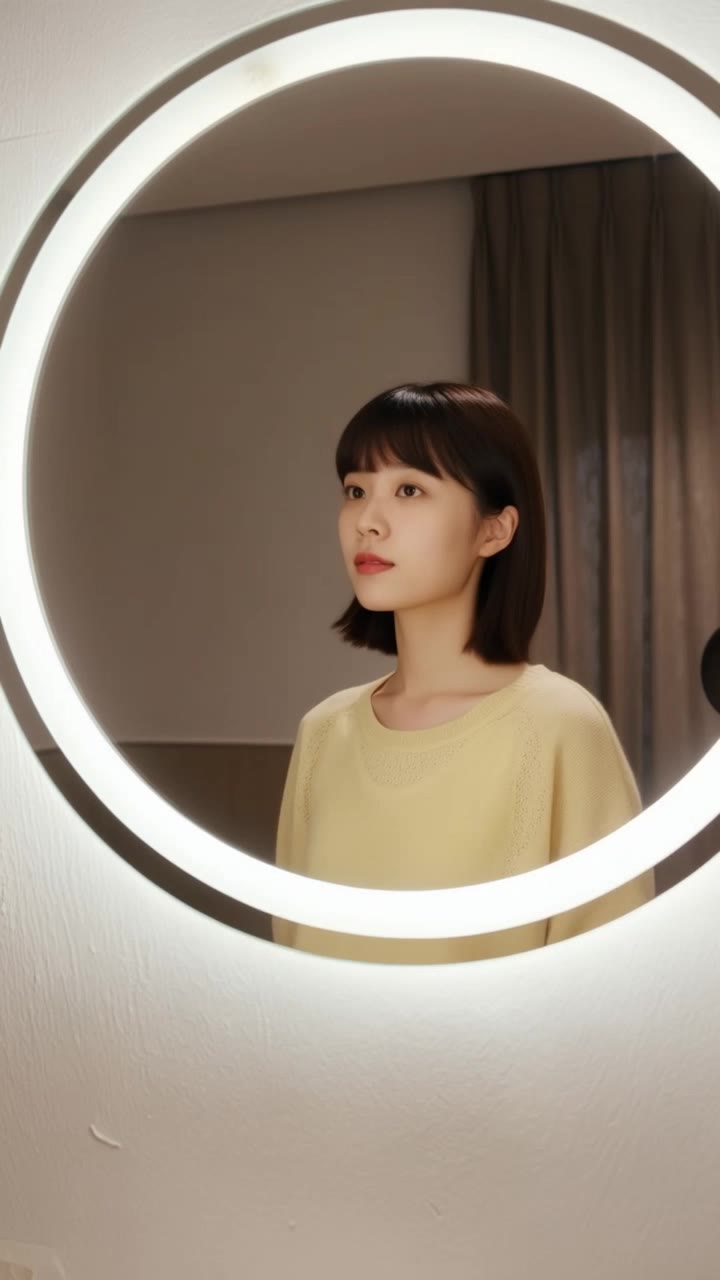 Shot into the mirror - camera angles and shot types AI video