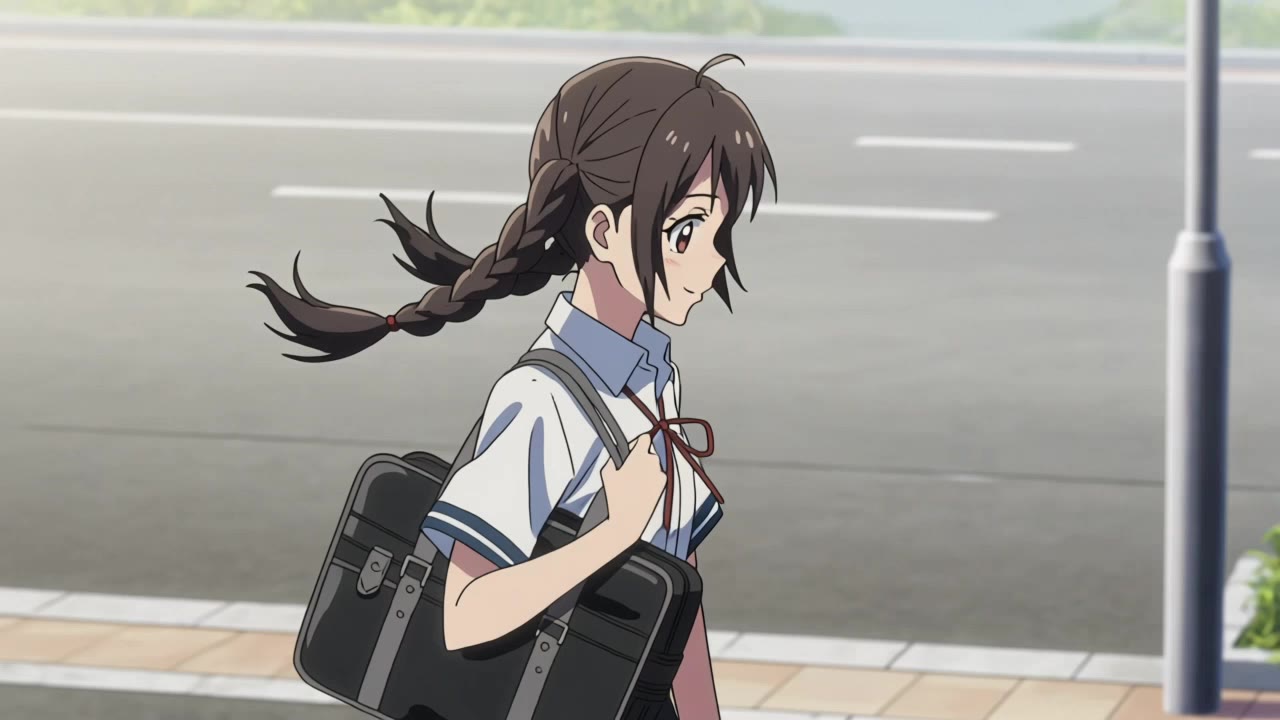 Kling AI work 314370986526375 - school girl pose anime AI video