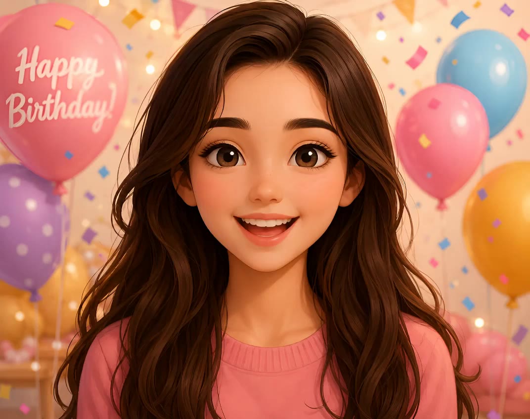 Birthday Wish - iridescent balloons AI video