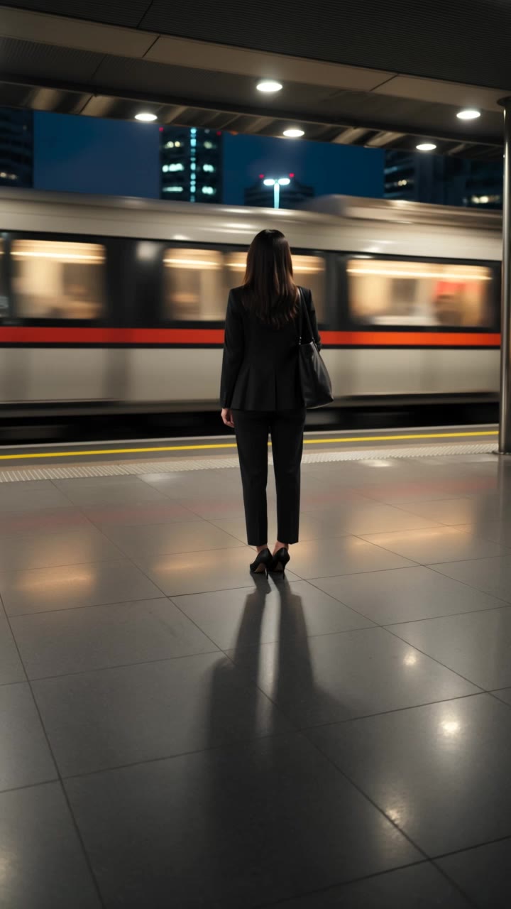My character taking the train - train wallpaper AI video