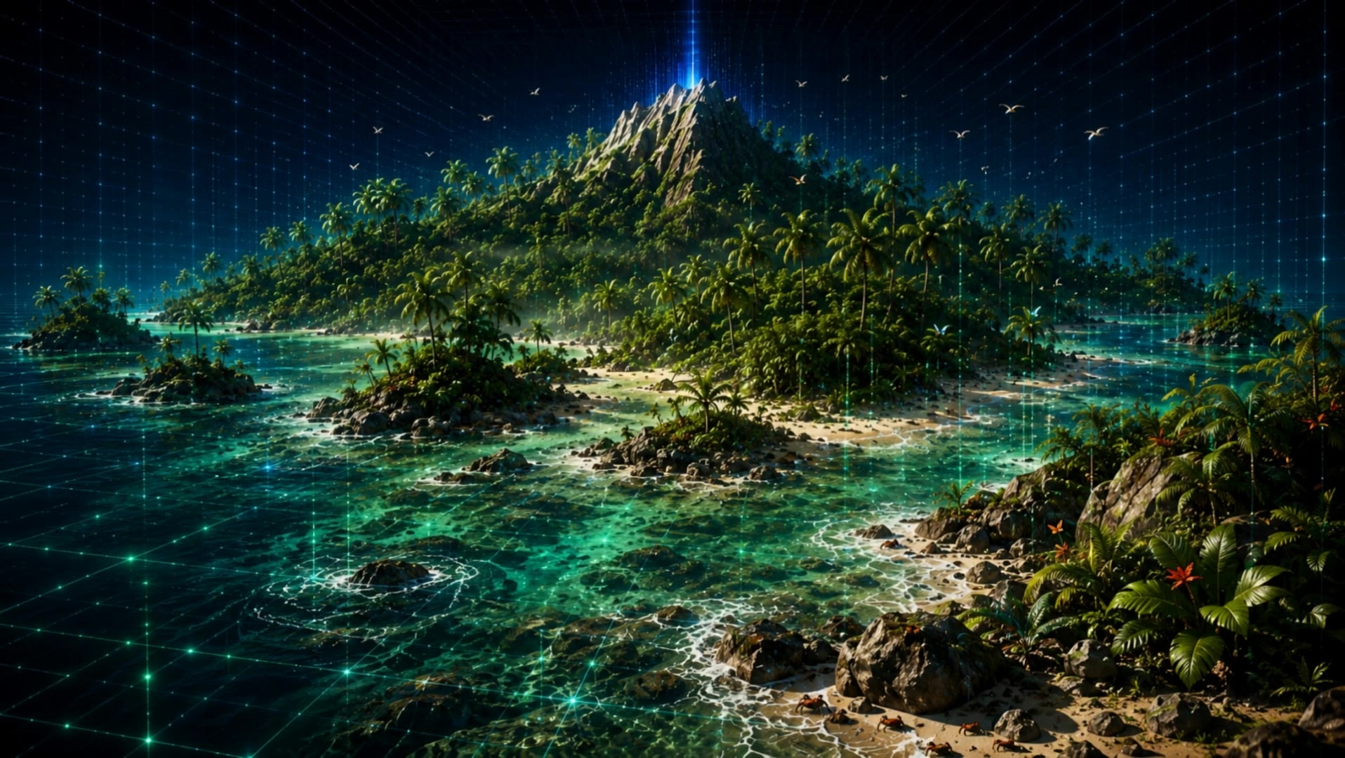 Green Waves - taper fade with waves AI video