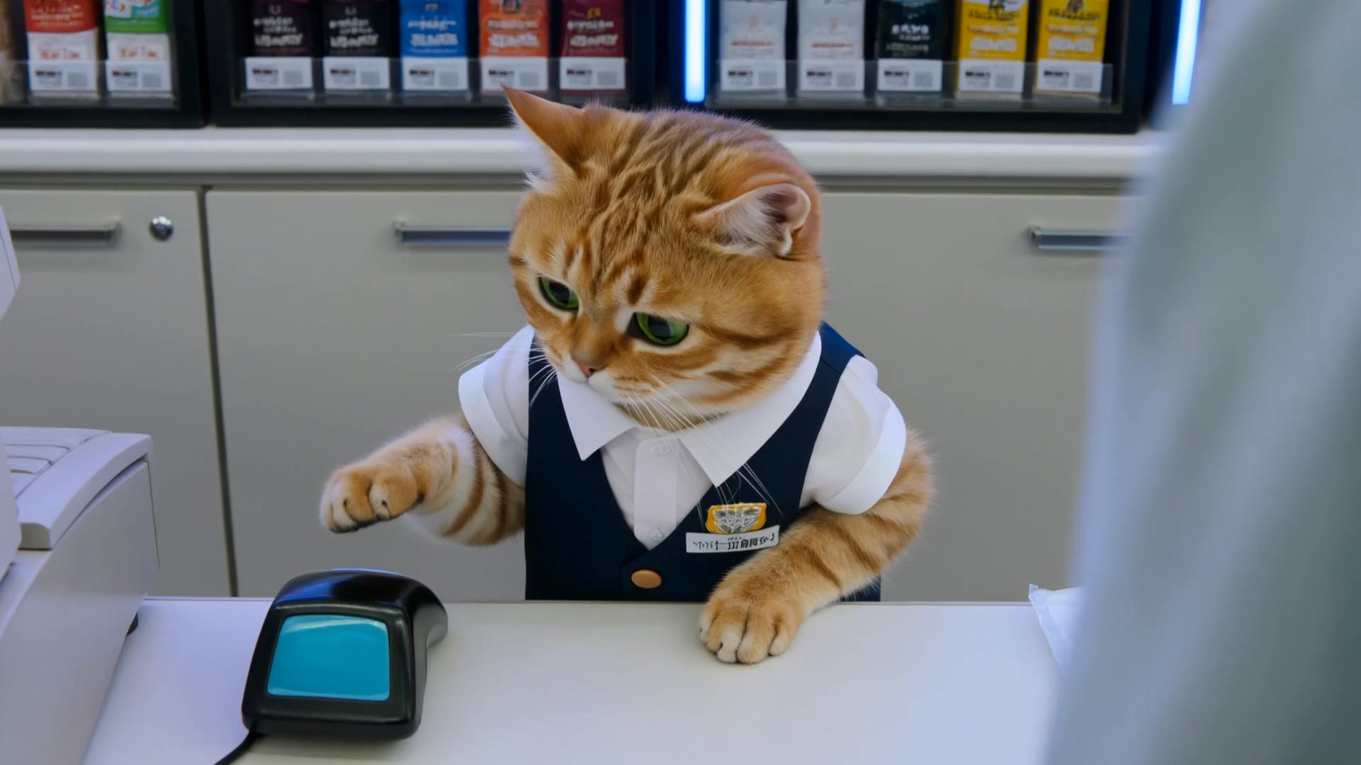 バイト初日の猫 - face scanner funny AI video
