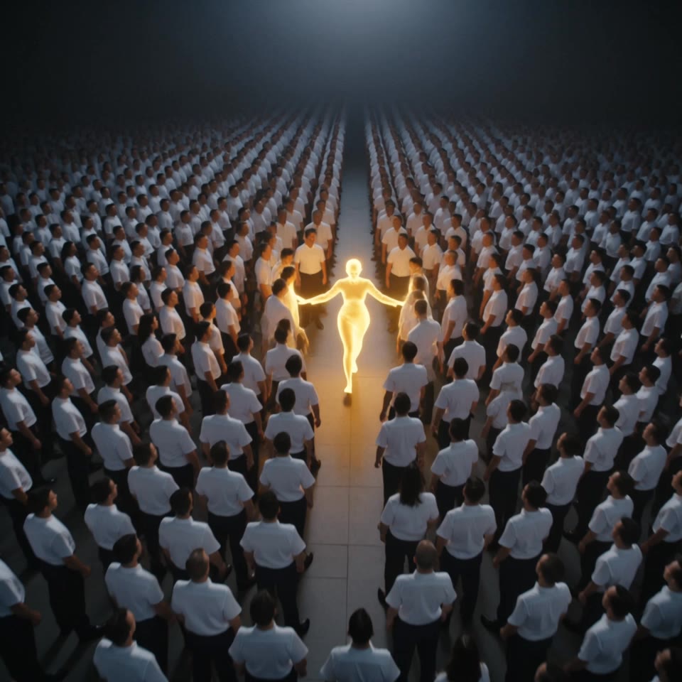 Elegant lady - crowd augmentation vfx AI video