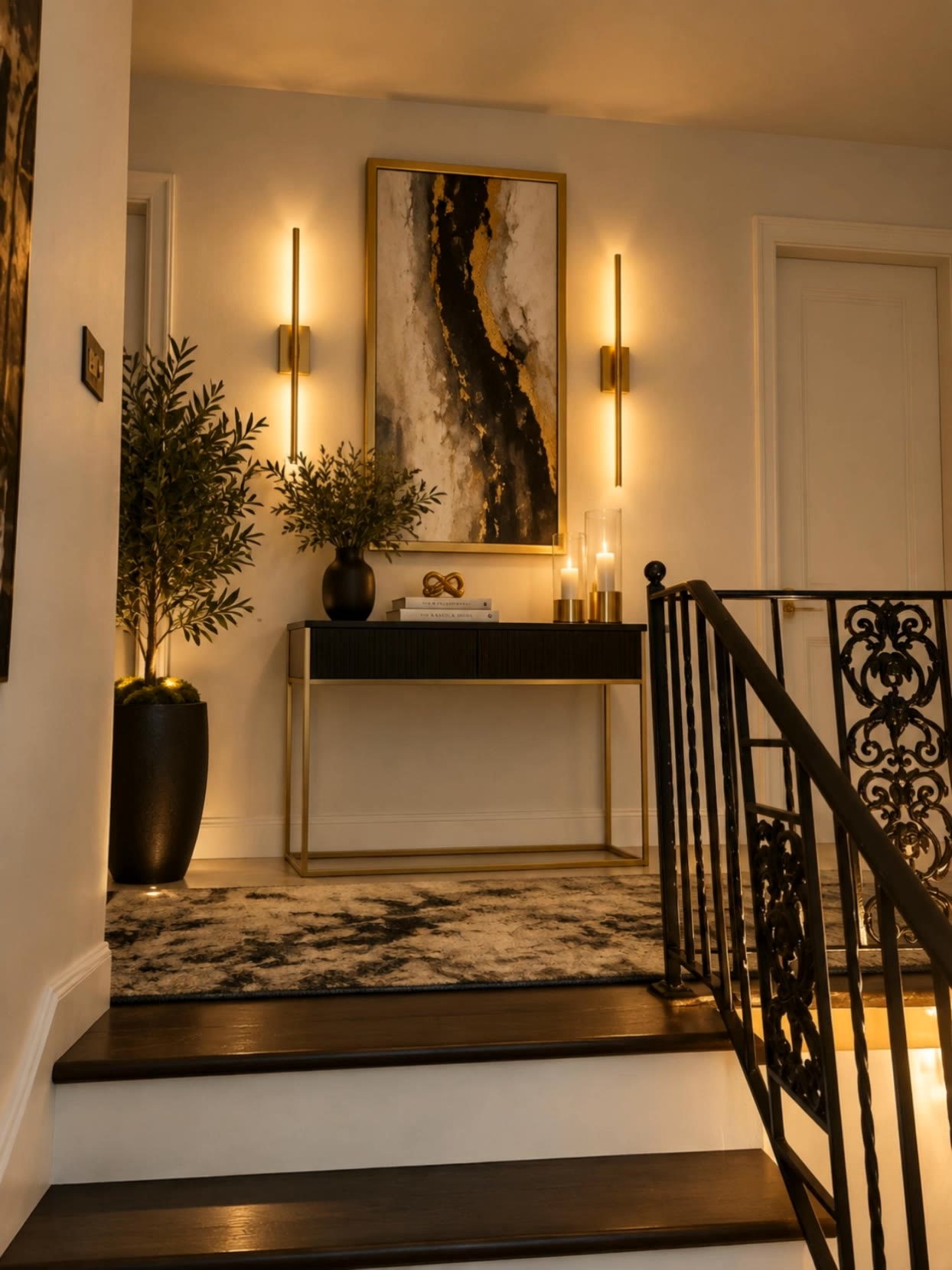 upstairs landing design - interior design banner design AI video