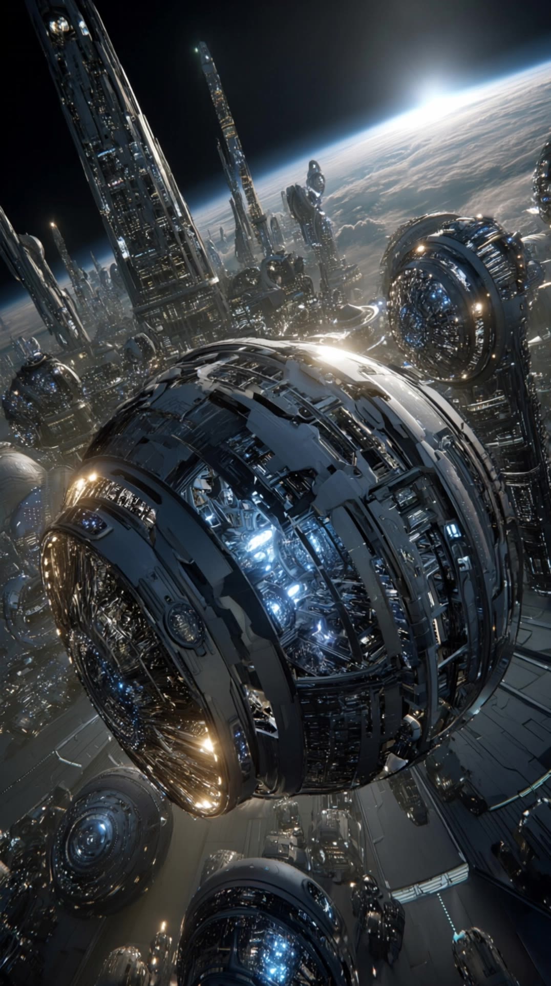 Futuristic Space Station - space poster design AI video