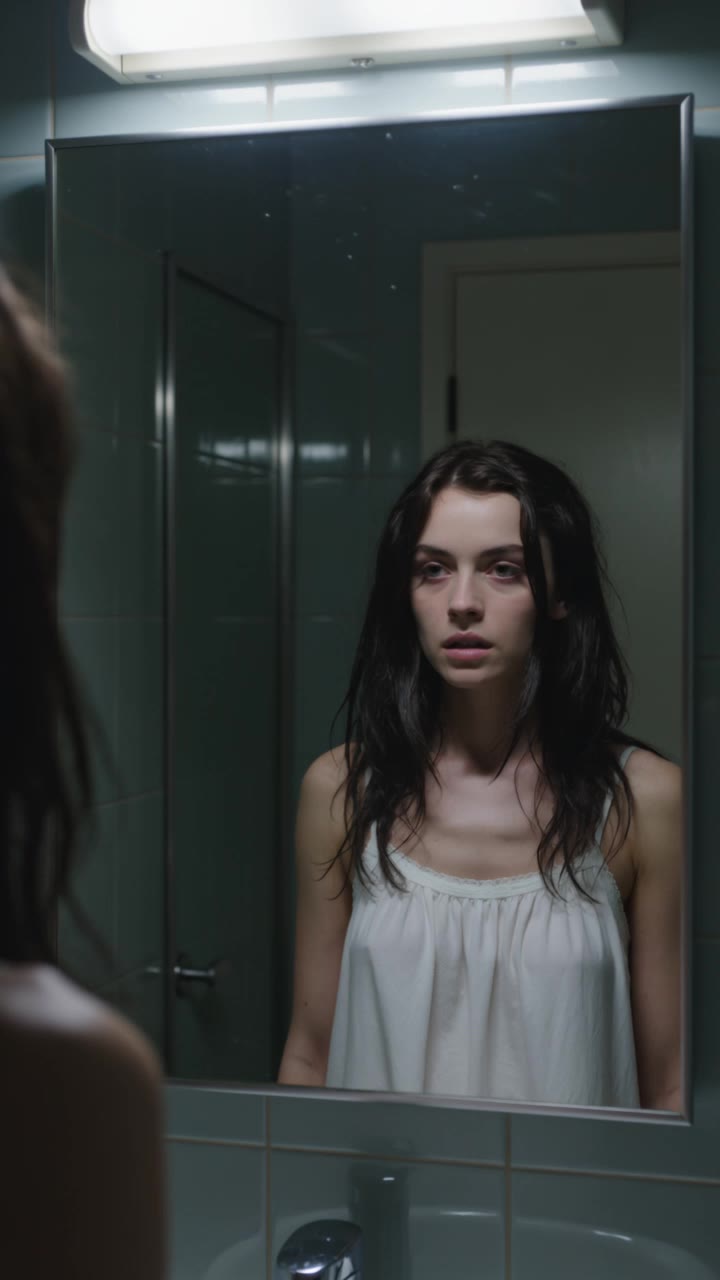 Mirror n a girl - looked in the mirror sharp as a bullet AI video