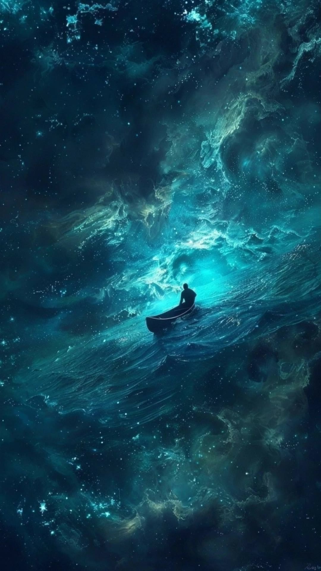 Ocean of space - ocean scene AI video