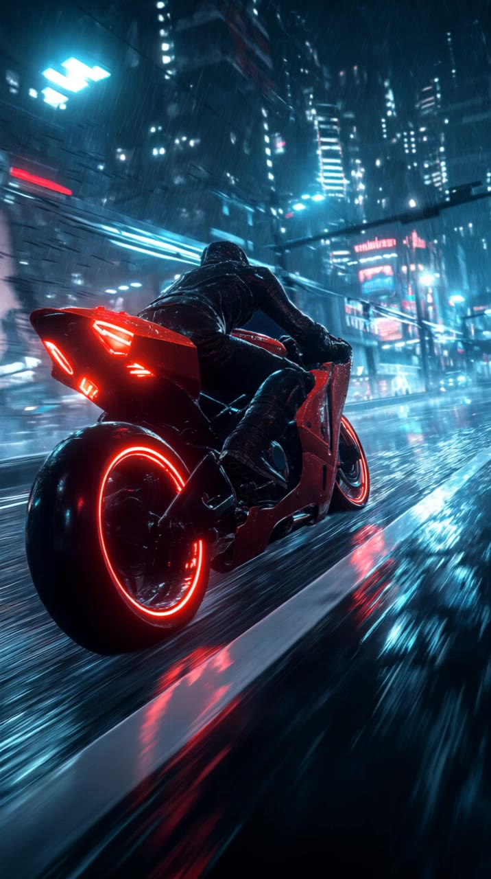 Neon City Rider - rider canvas AI video