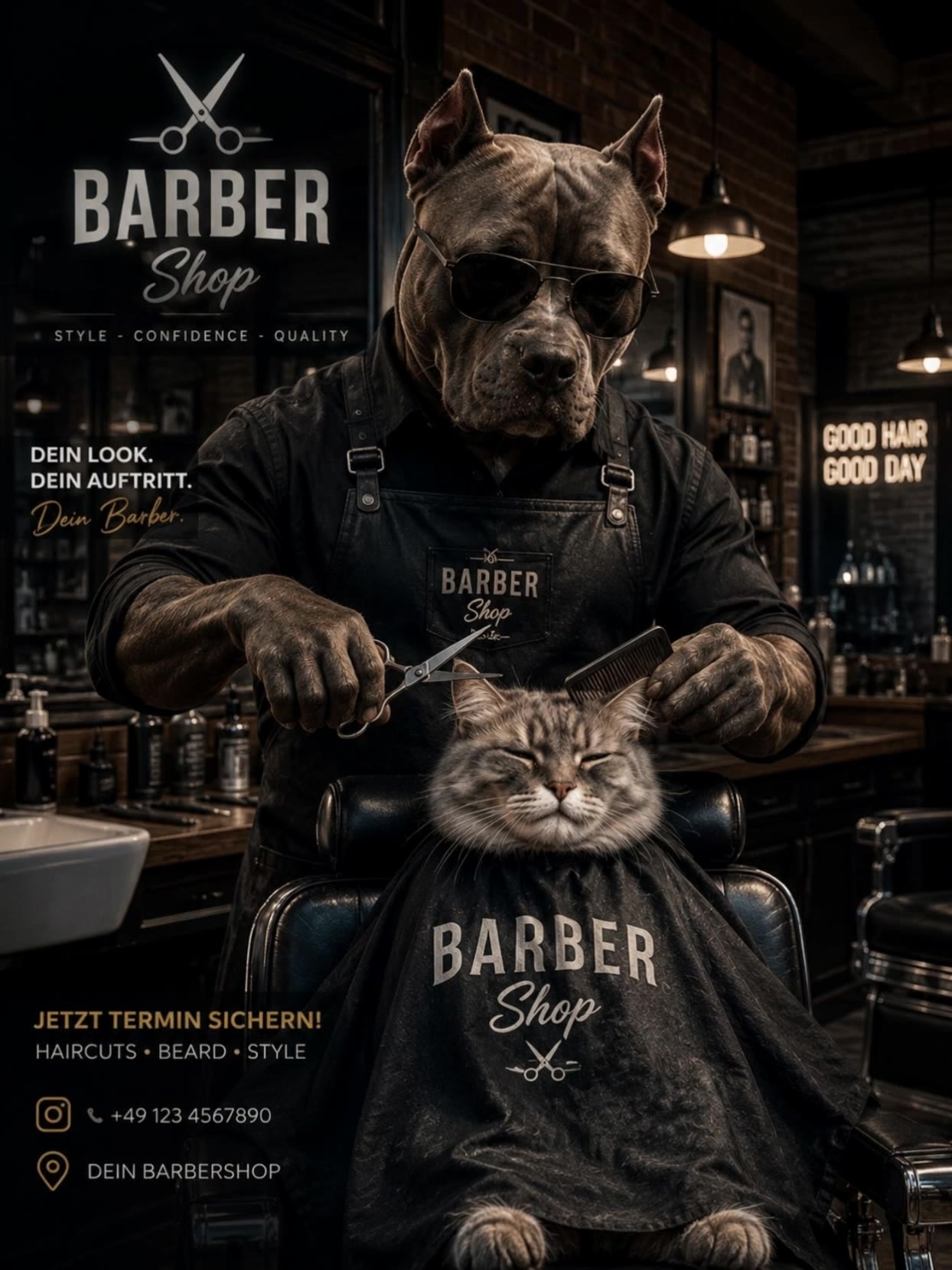 Kling AI work 311621877503268 - create barbershop AI video