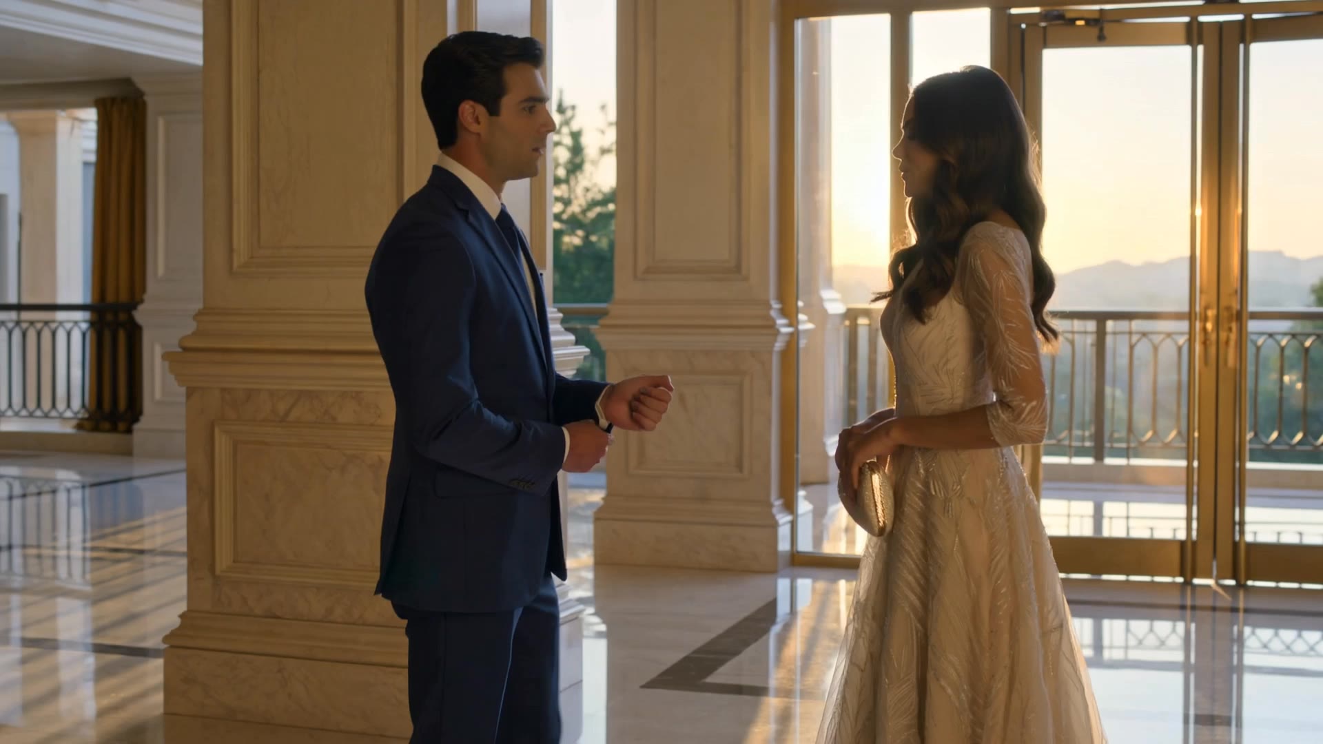 A romantic couple at the hotel  - romantic wallpaper AI video