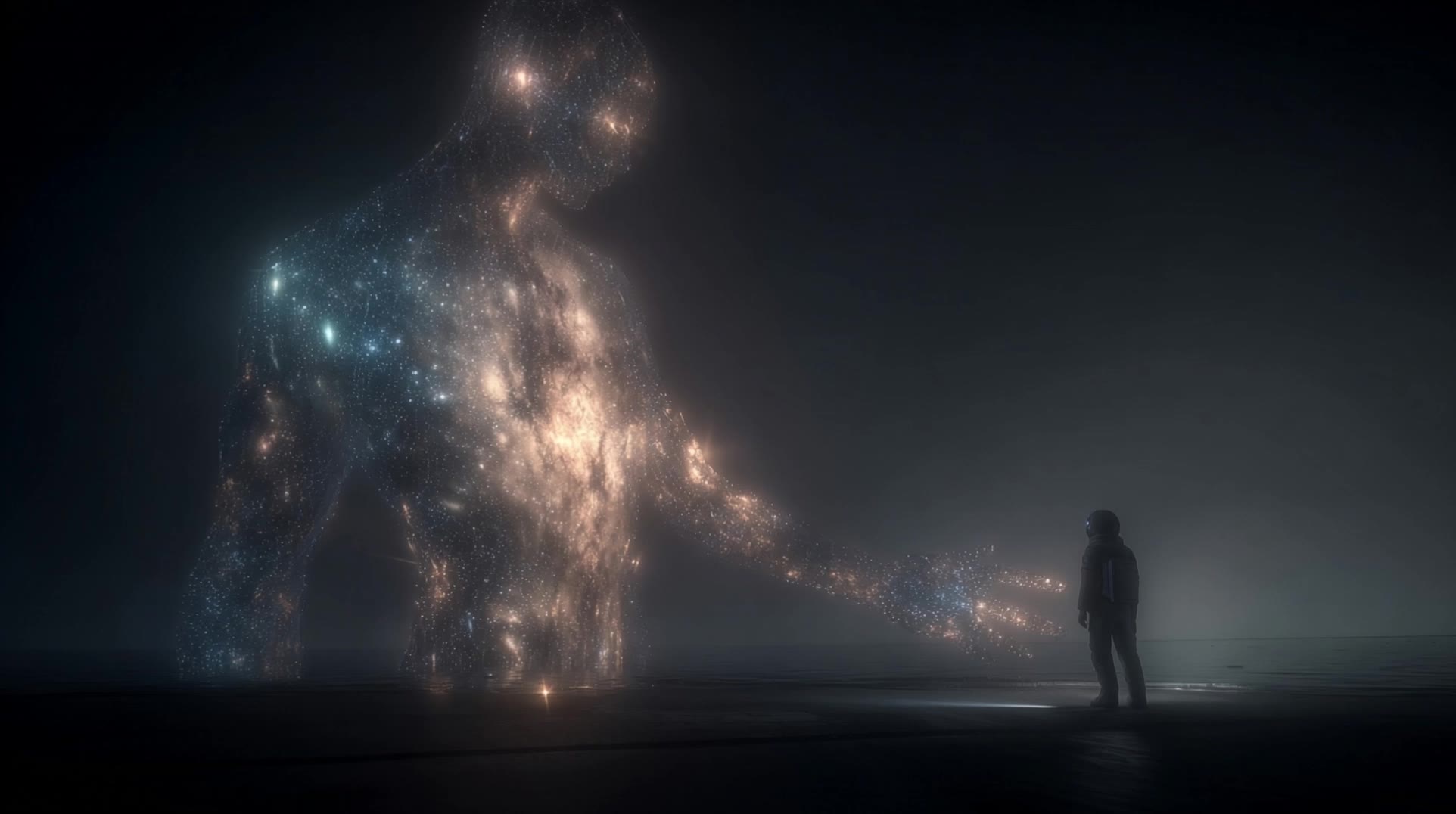 The cosmic Man - animated astronaut AI video