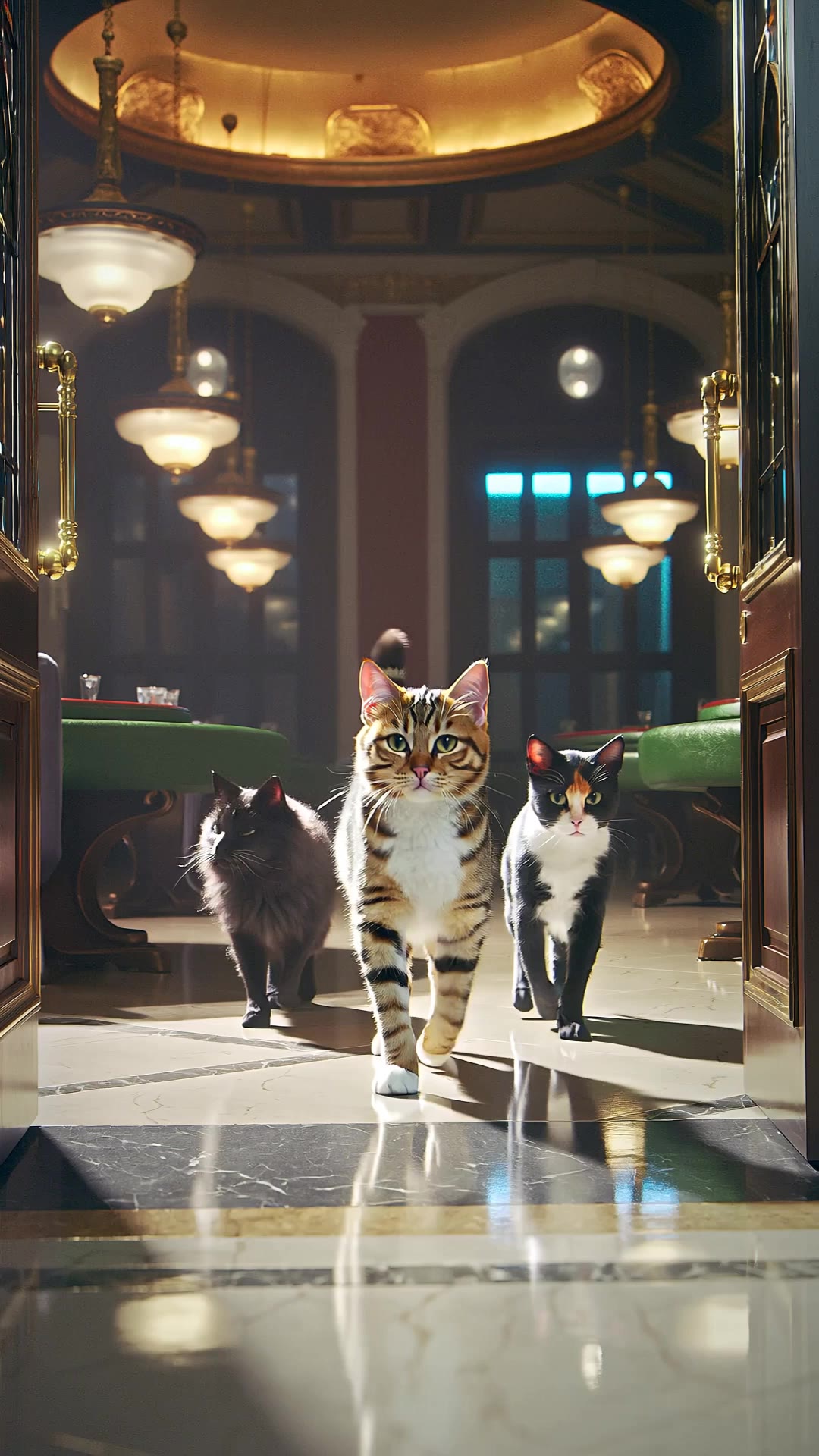 cats in casino - casino wallpaper AI video