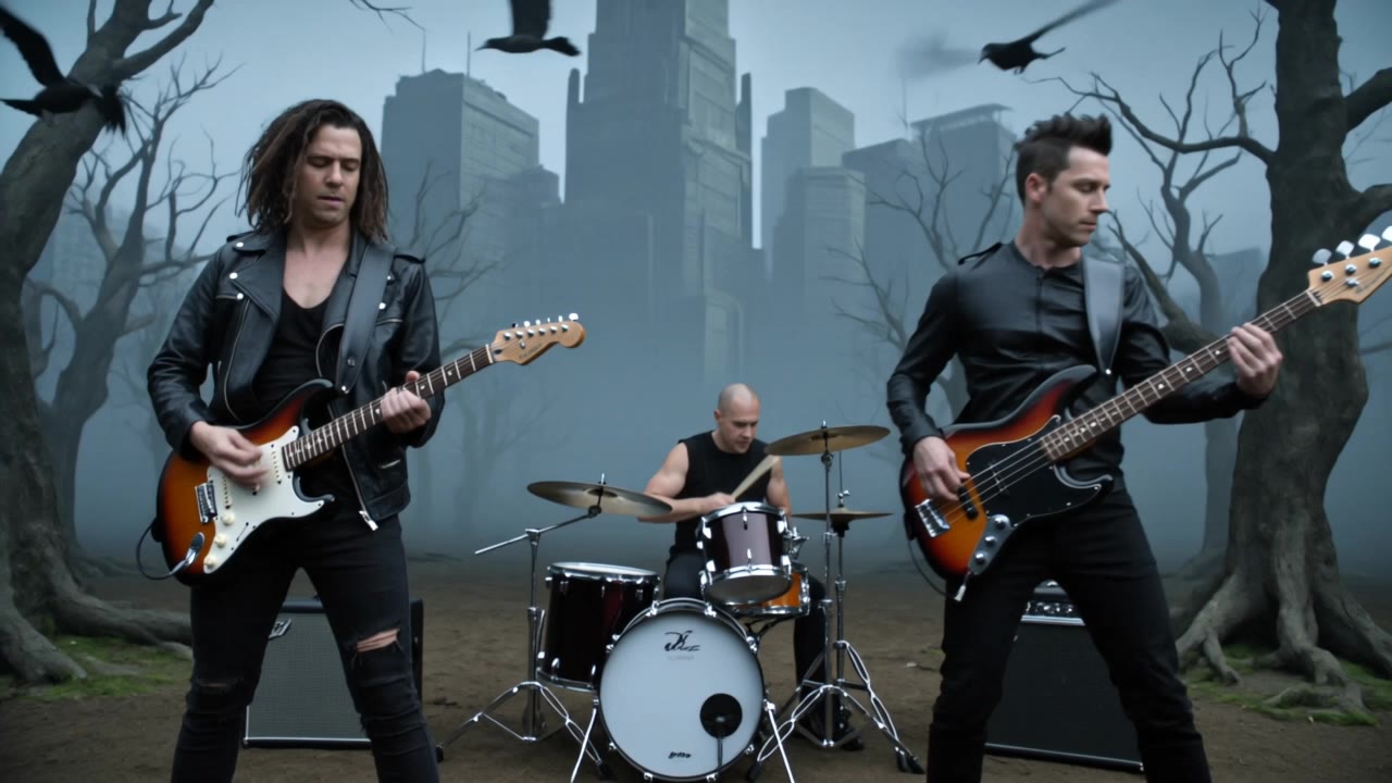 Kling AI work 318374367616857 - add a background to a band video with ai AI video
