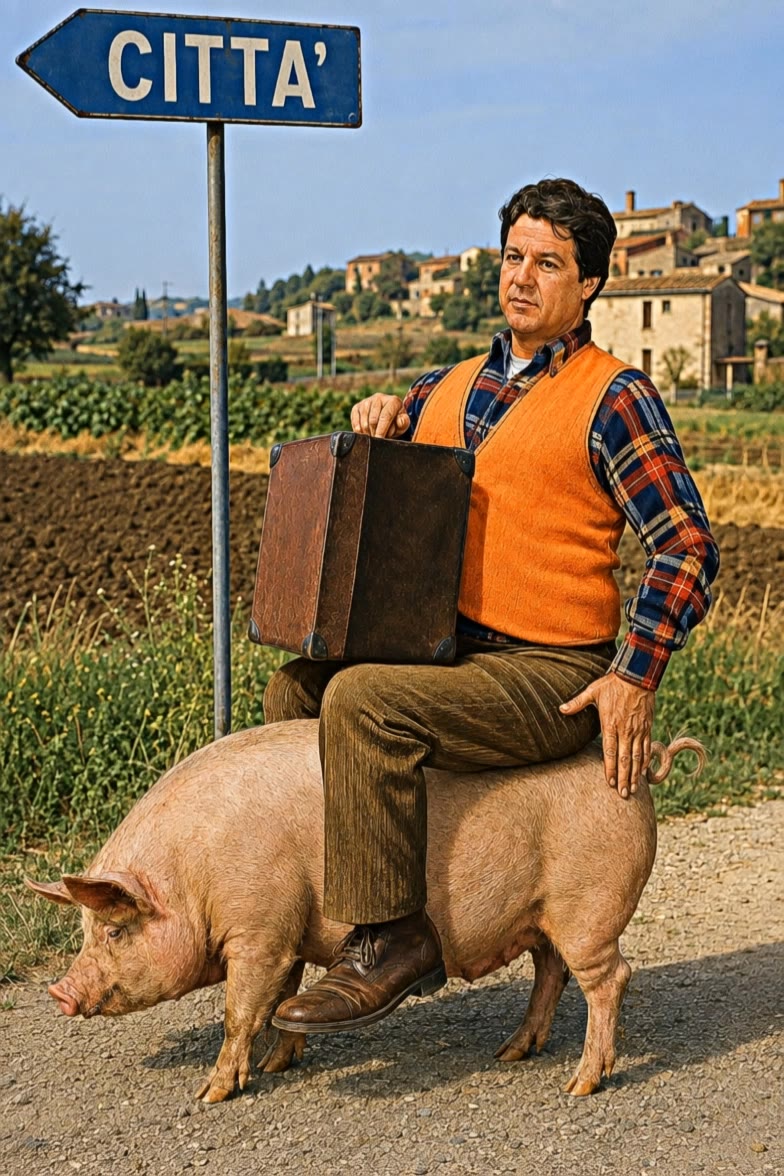 IL RAGAZZO DI CAMPAGNA - pig silhouette AI video