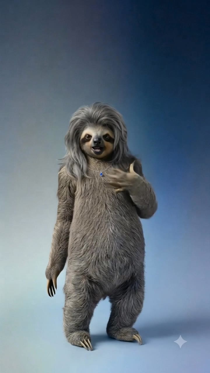 sloth dancing - sloth swimming AI video