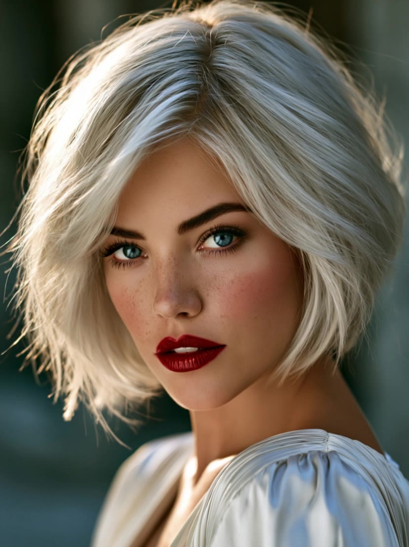 Kling AI work 314457175507853 - short blonde pixie cuts AI video