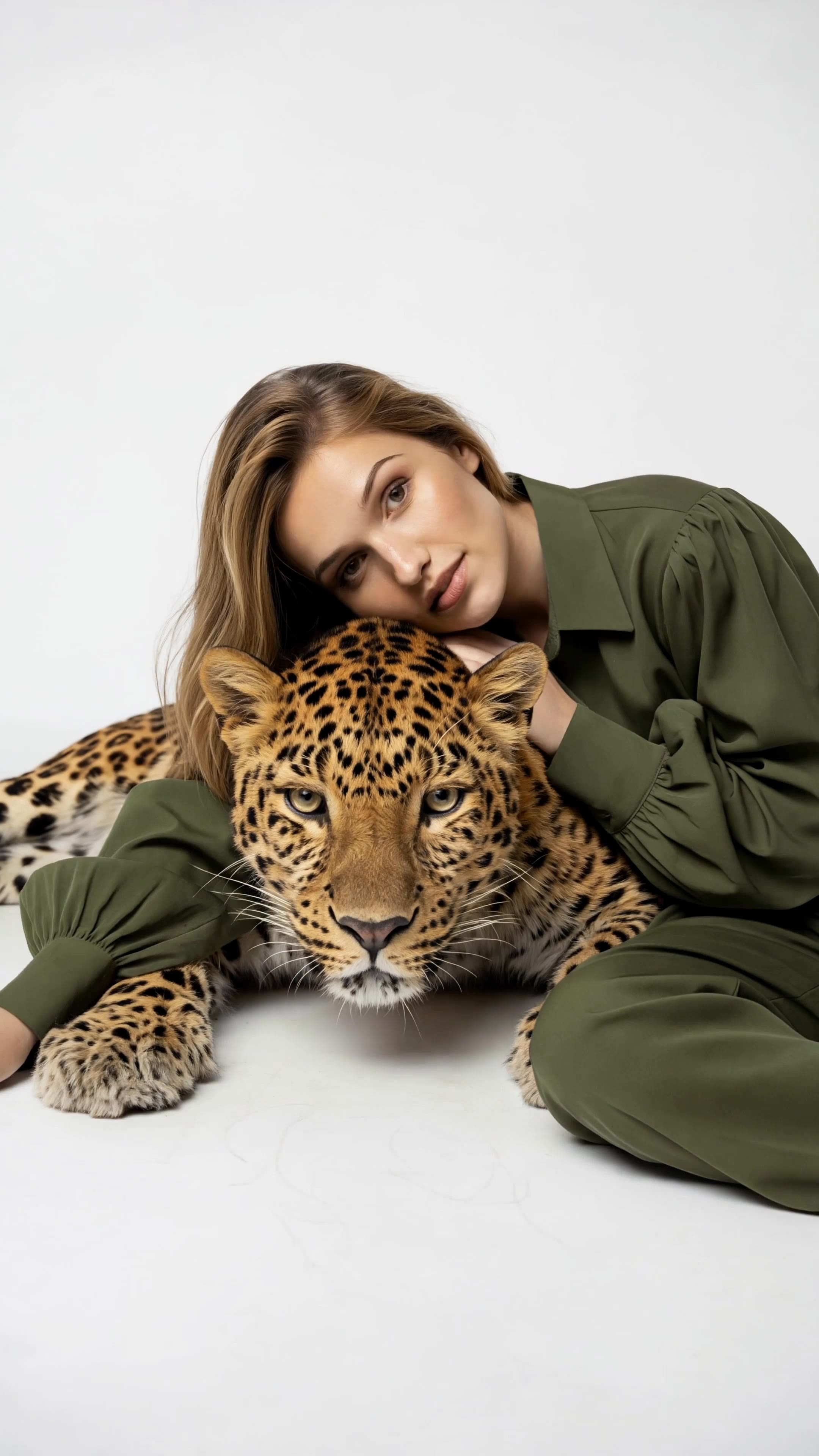 Lady with a leopard - leopard print car seat covers AI video