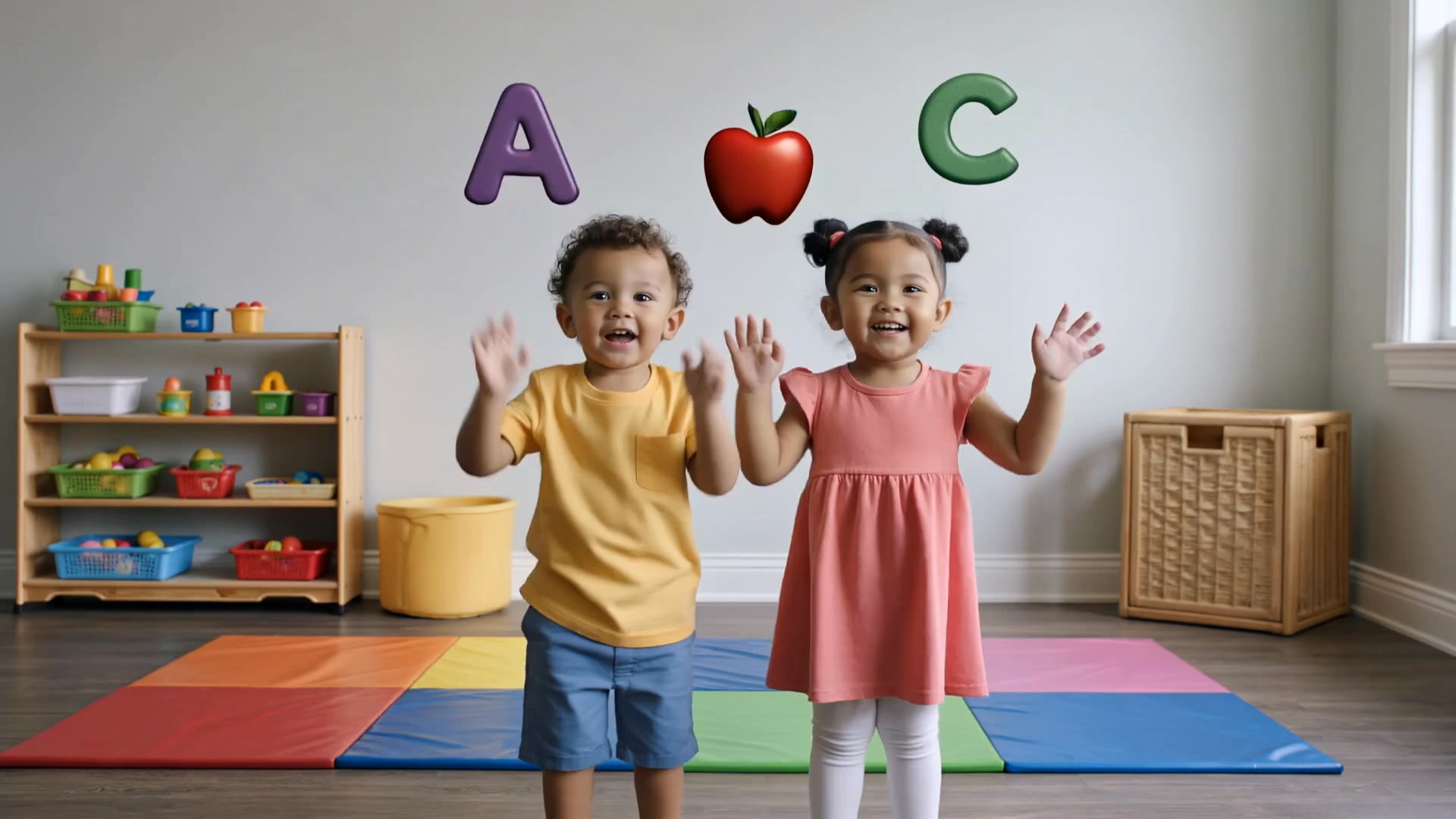 ABC & 123s Nursery Rhyme 🎵  - words that rhyme generator AI video