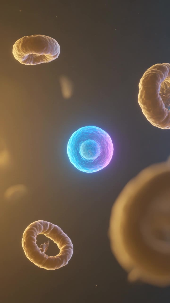 Macro shot inside a living cell - ml in a shot AI video