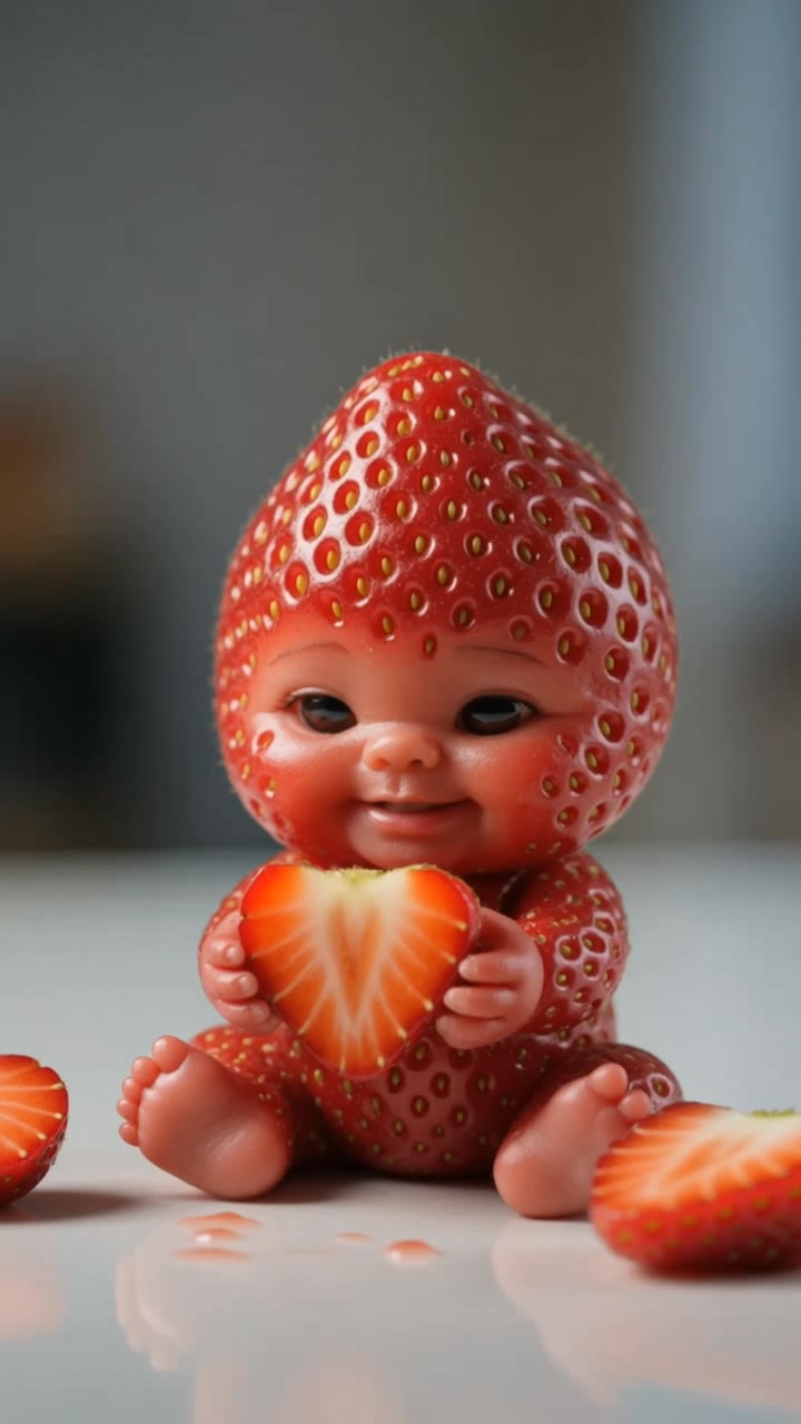 strawberry baby - cgi baby AI video