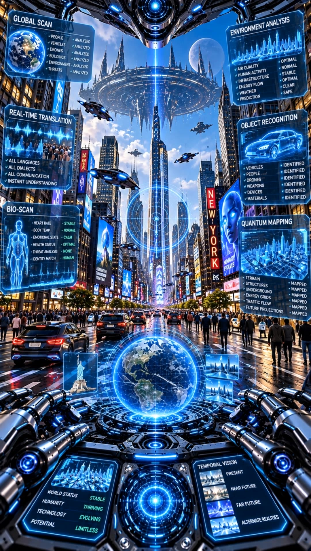 First Person Mode Future Cyborg! - images for a vision board AI video