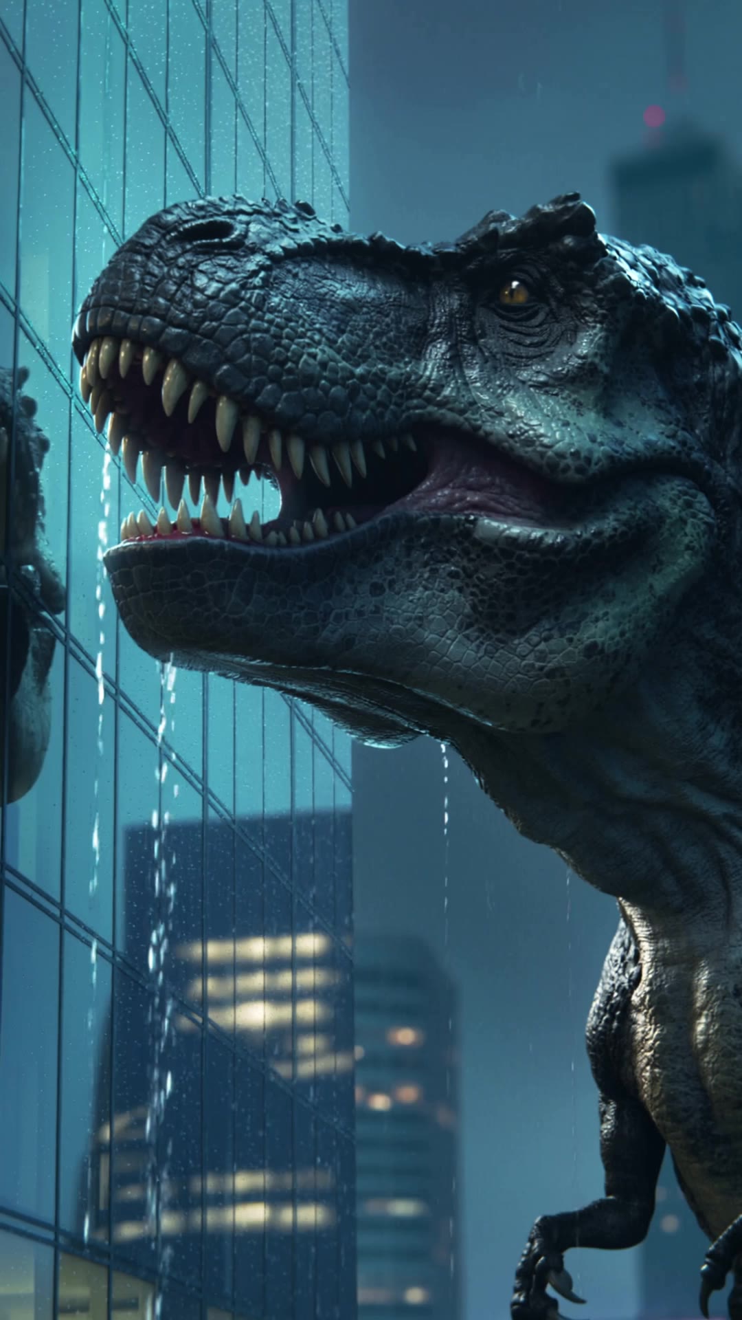 Dinosaur Sees Reflection - dinosaur animation AI video