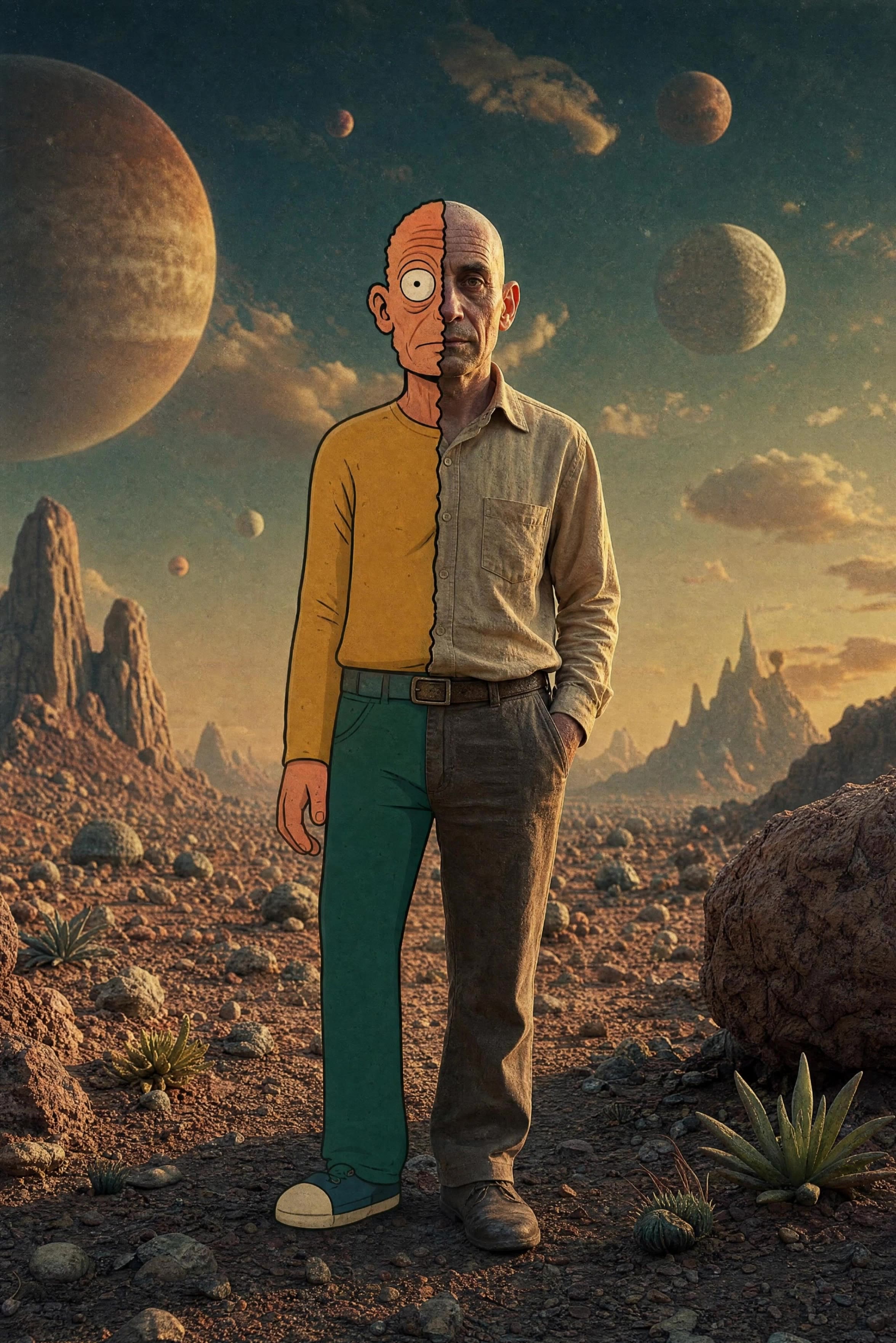 Half Human, Half Cartoon - camera picture cartoon AI video