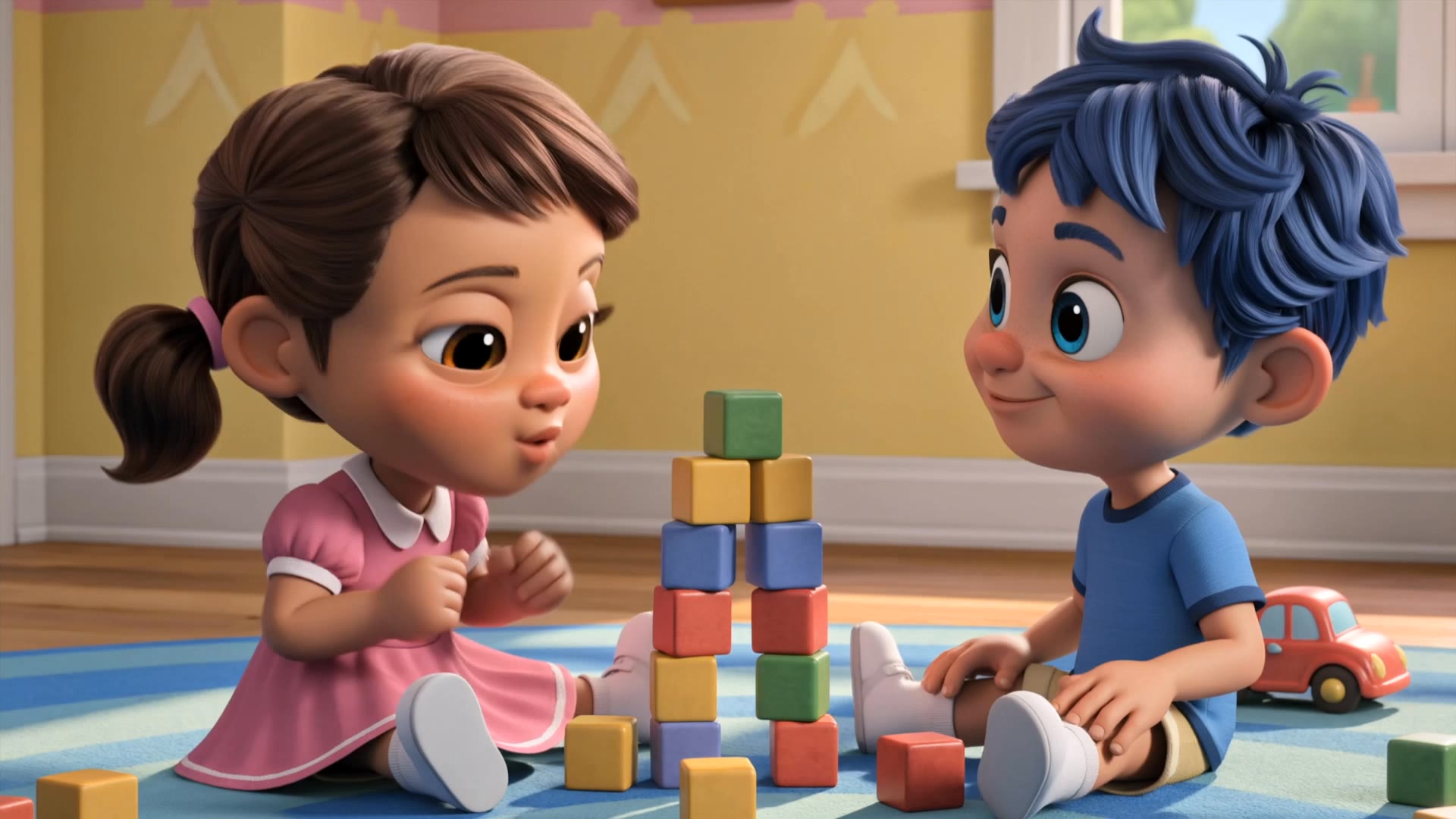 Kling AI work 321529497661256 - young cartoon characters girl AI video