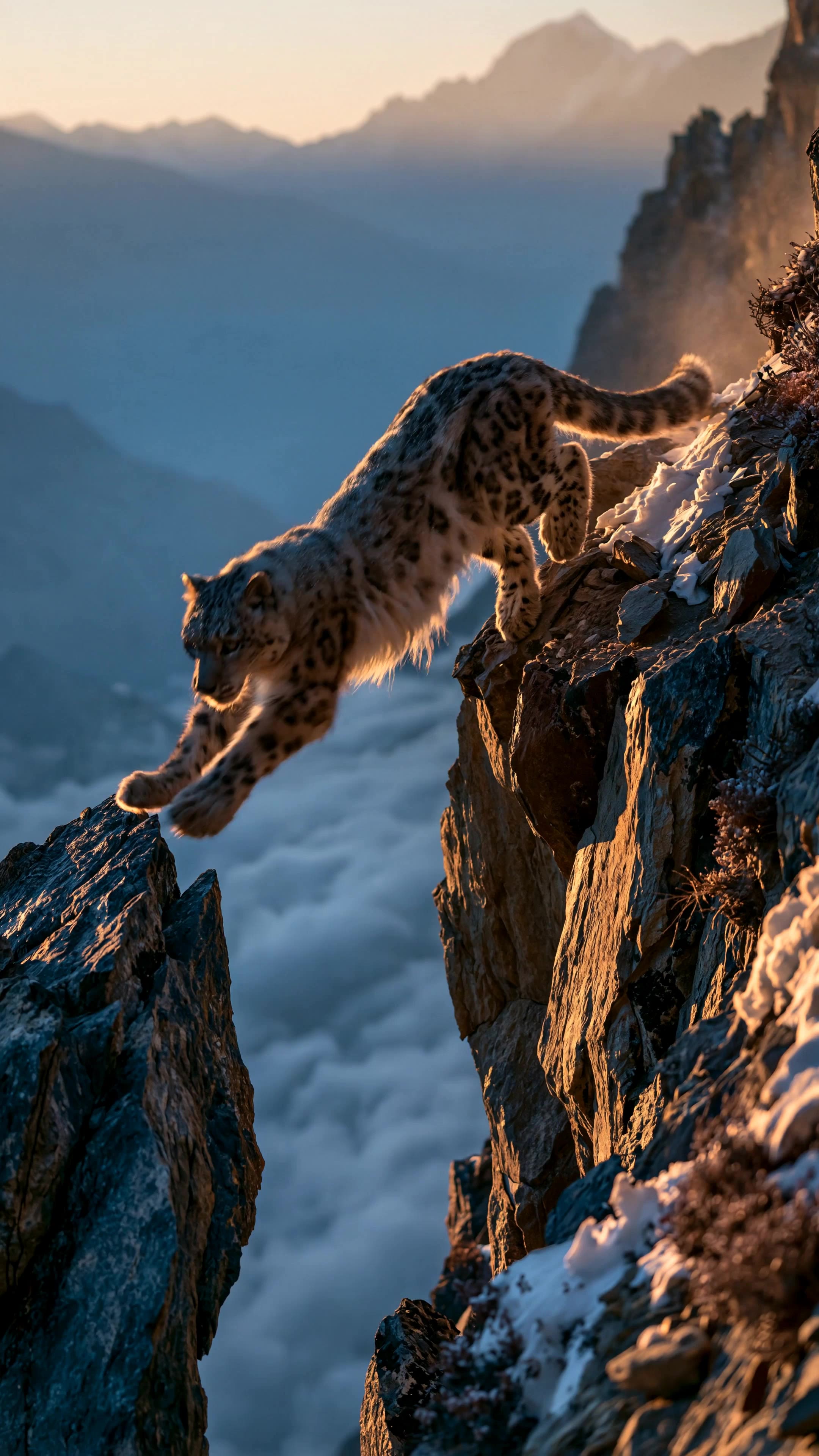 Snow Leopard - Kling 4k - snow kling ai AI video