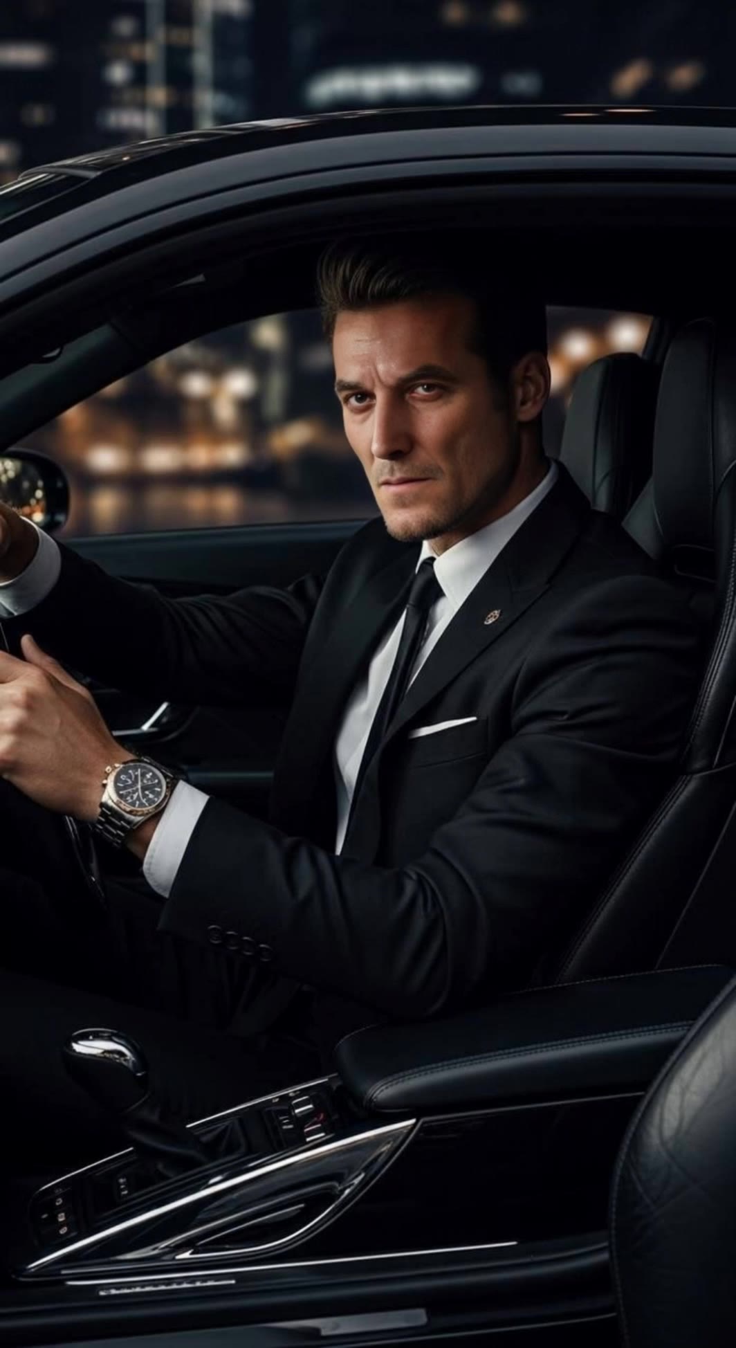 Man driving a luxury car - luxury ai generator AI video