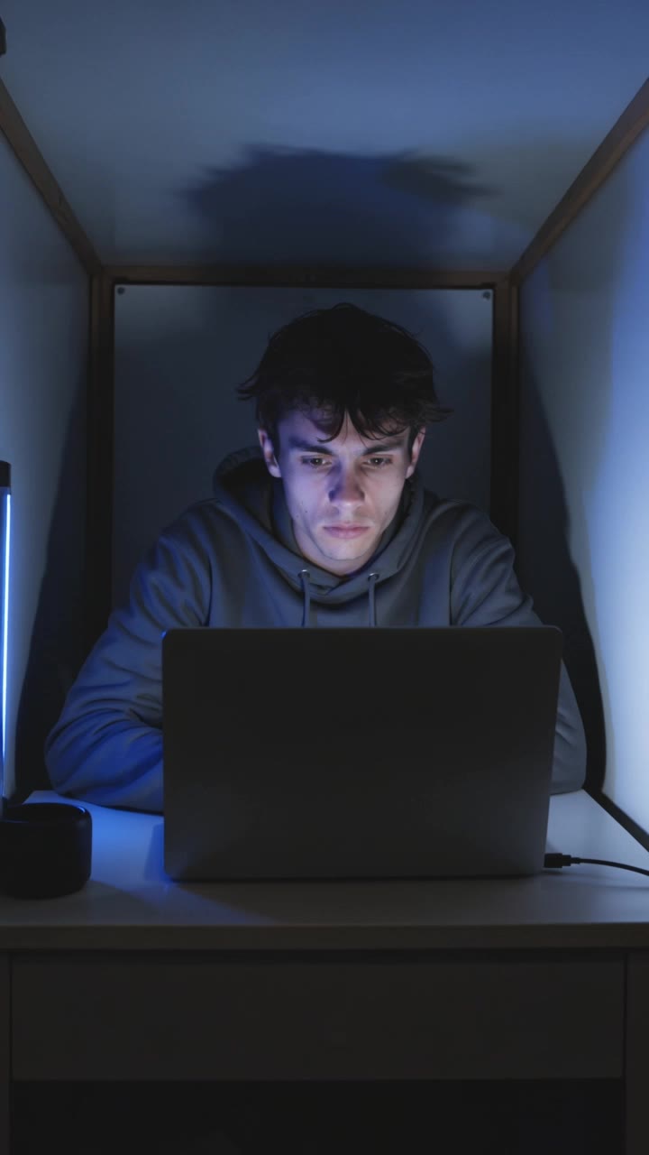 Late on my work - shaky laptop screen AI video