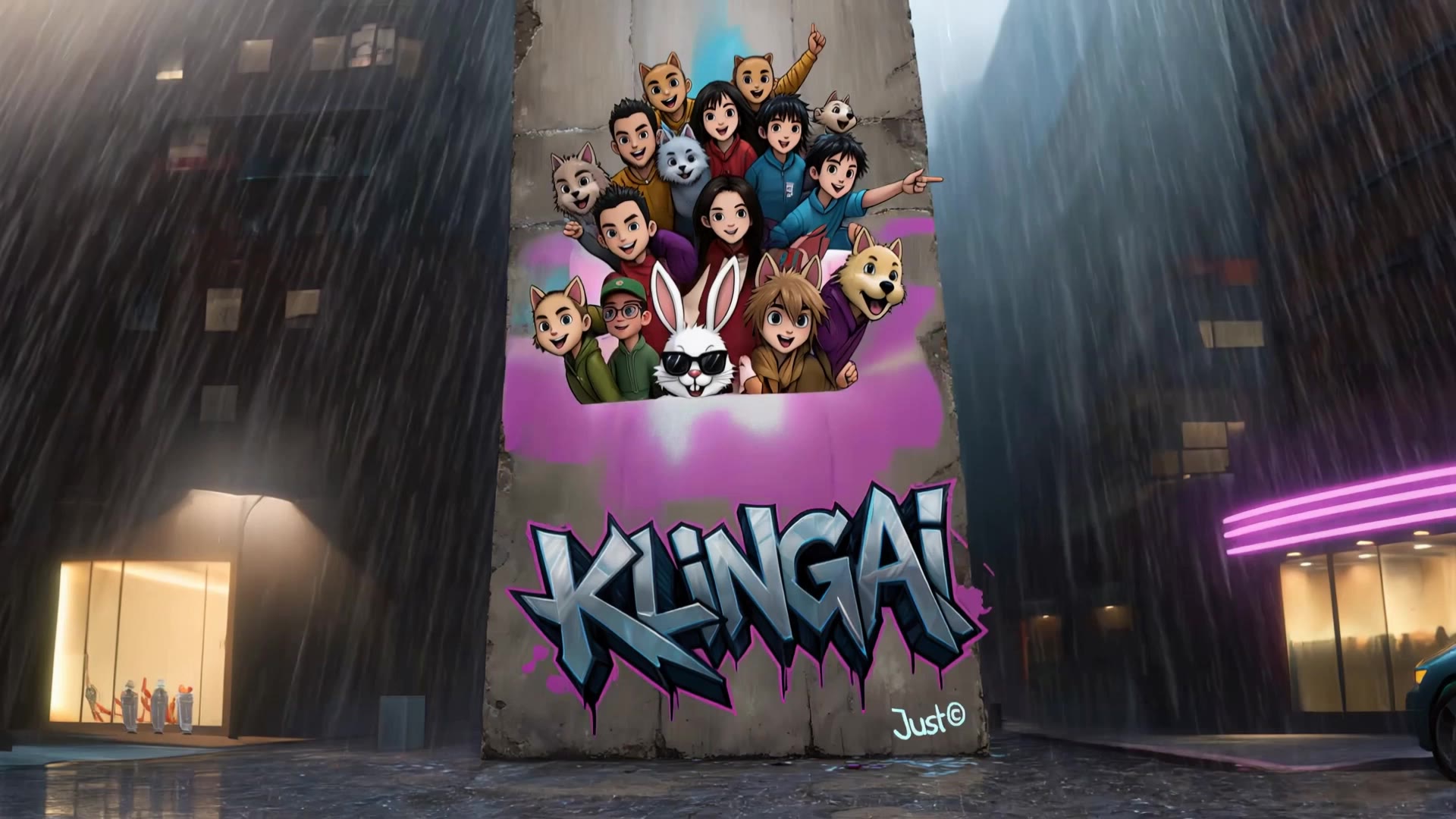 Kling AI work 299656697508278 - graffiti logo AI video