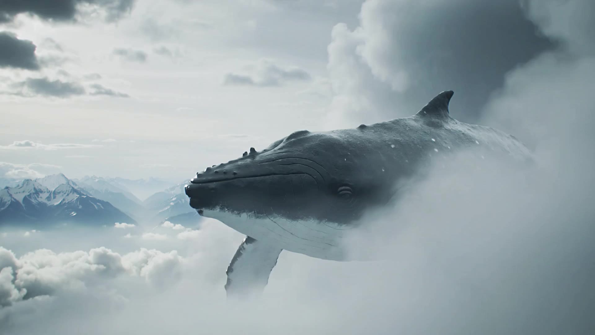 Sky Whale - whale album cover AI video
