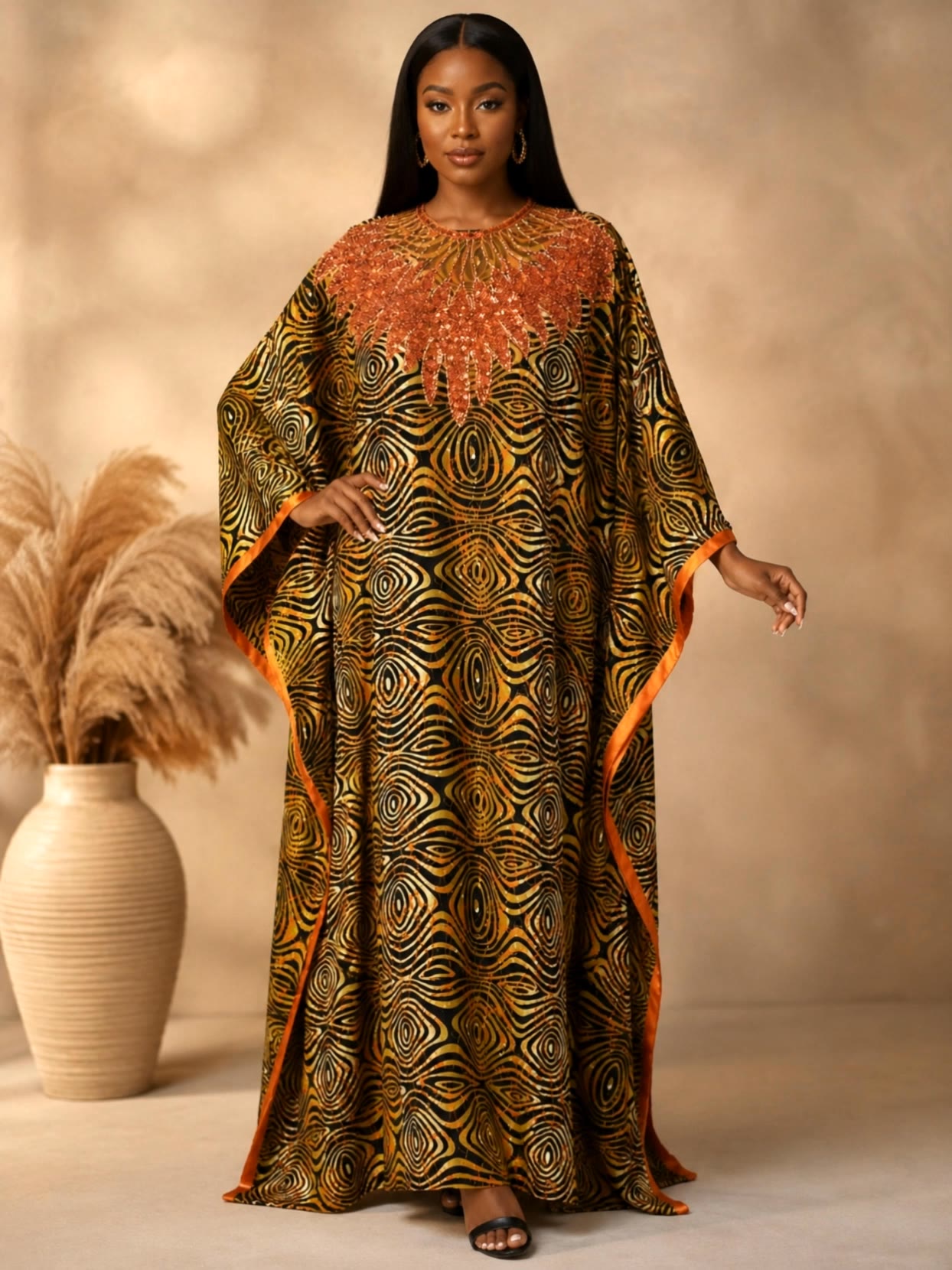 African-inspired kaftan  ✨️✨️ - elegant poses AI video