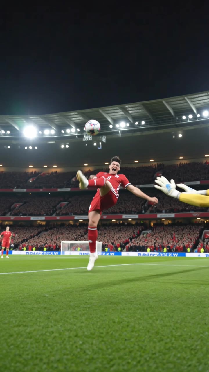Last minute goal - bicycle kick AI video