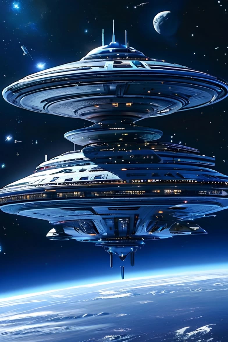 A futuristic space station - futuristic style AI video