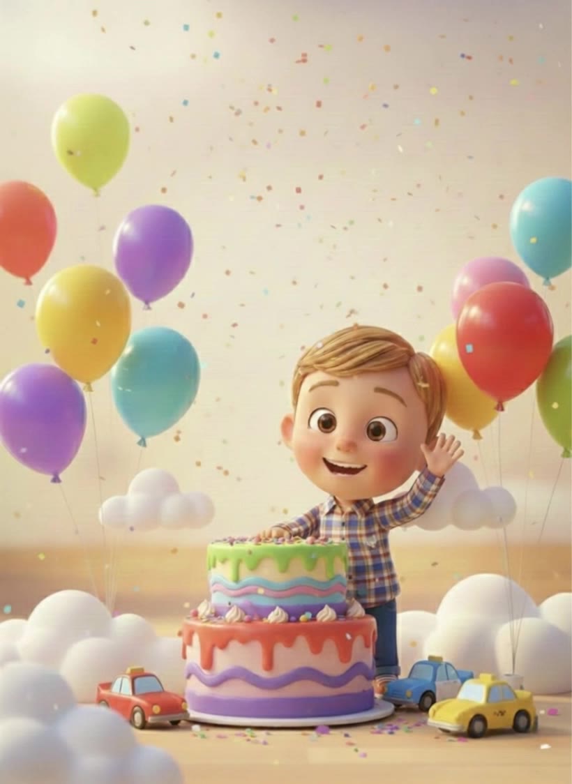 Kling AI work 299346768528254 - free animated happy birthday gif AI video