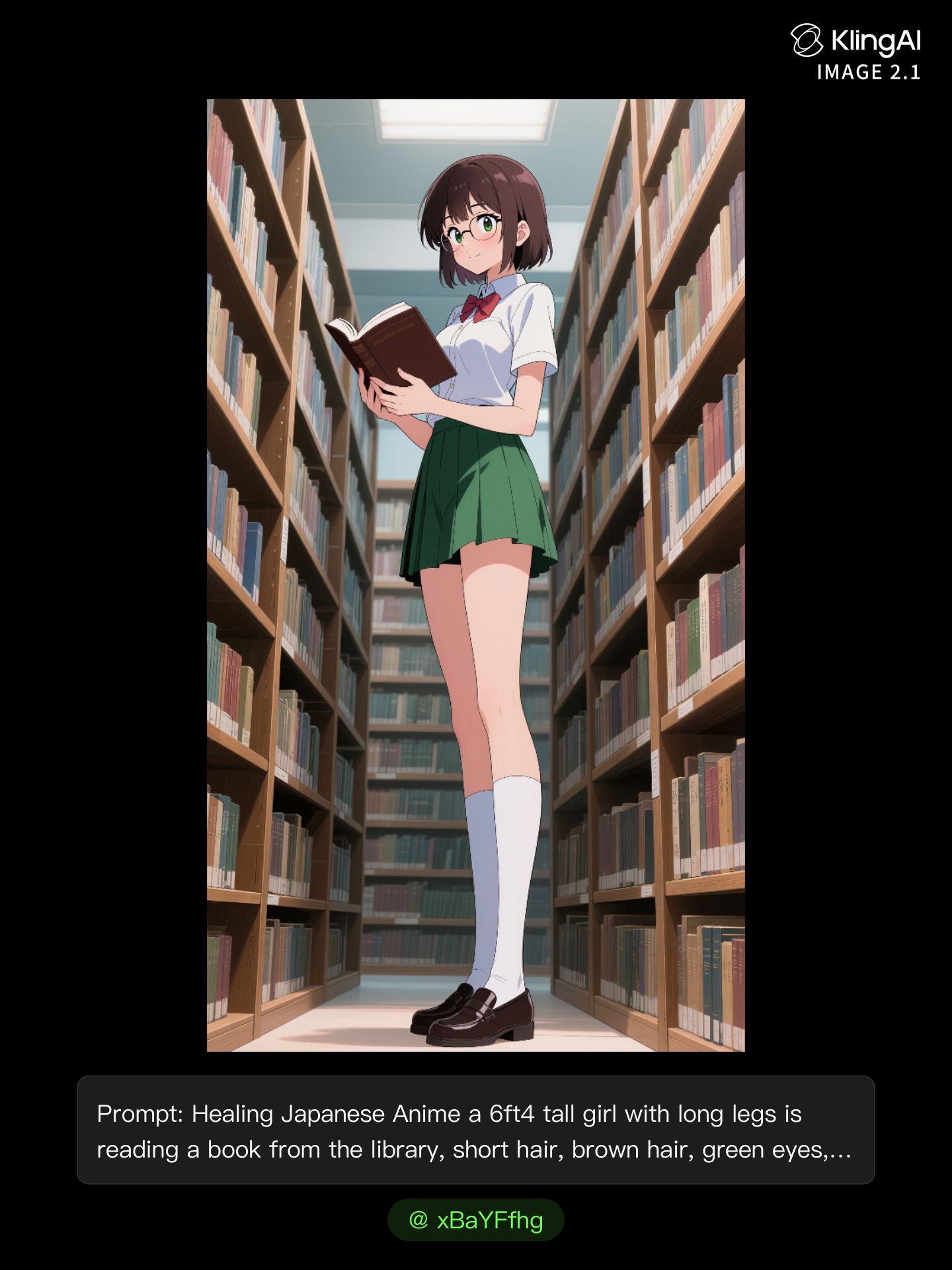Kling AI work 296937057500176 - school girl pose anime AI image