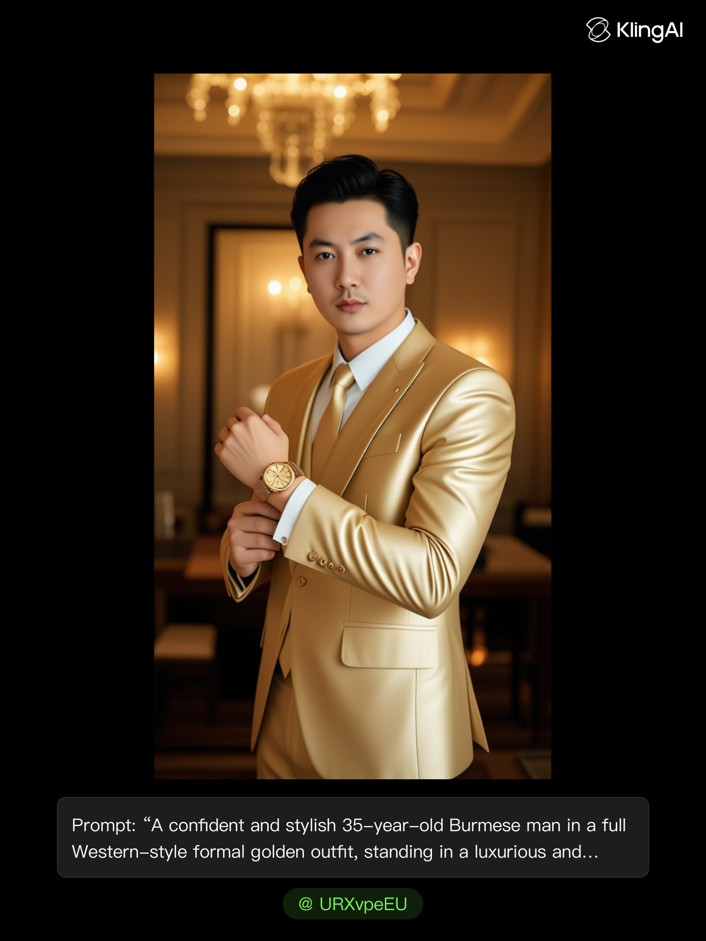 Kling AI work 299649785527646 - long slick back hairstyle men AI image